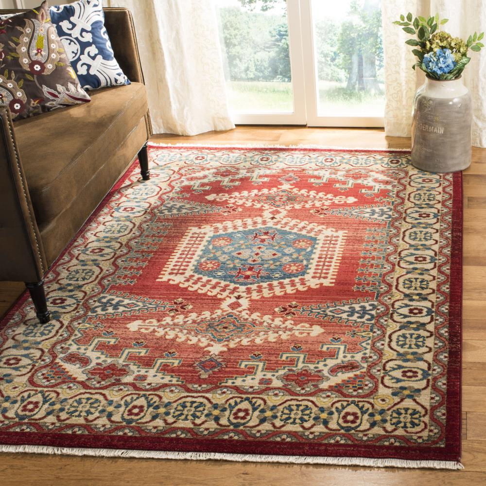 Safavieh Kashan Gayla 3 x 8 Red/Ivory Indoor Floral/Botanical Oriental Runner
