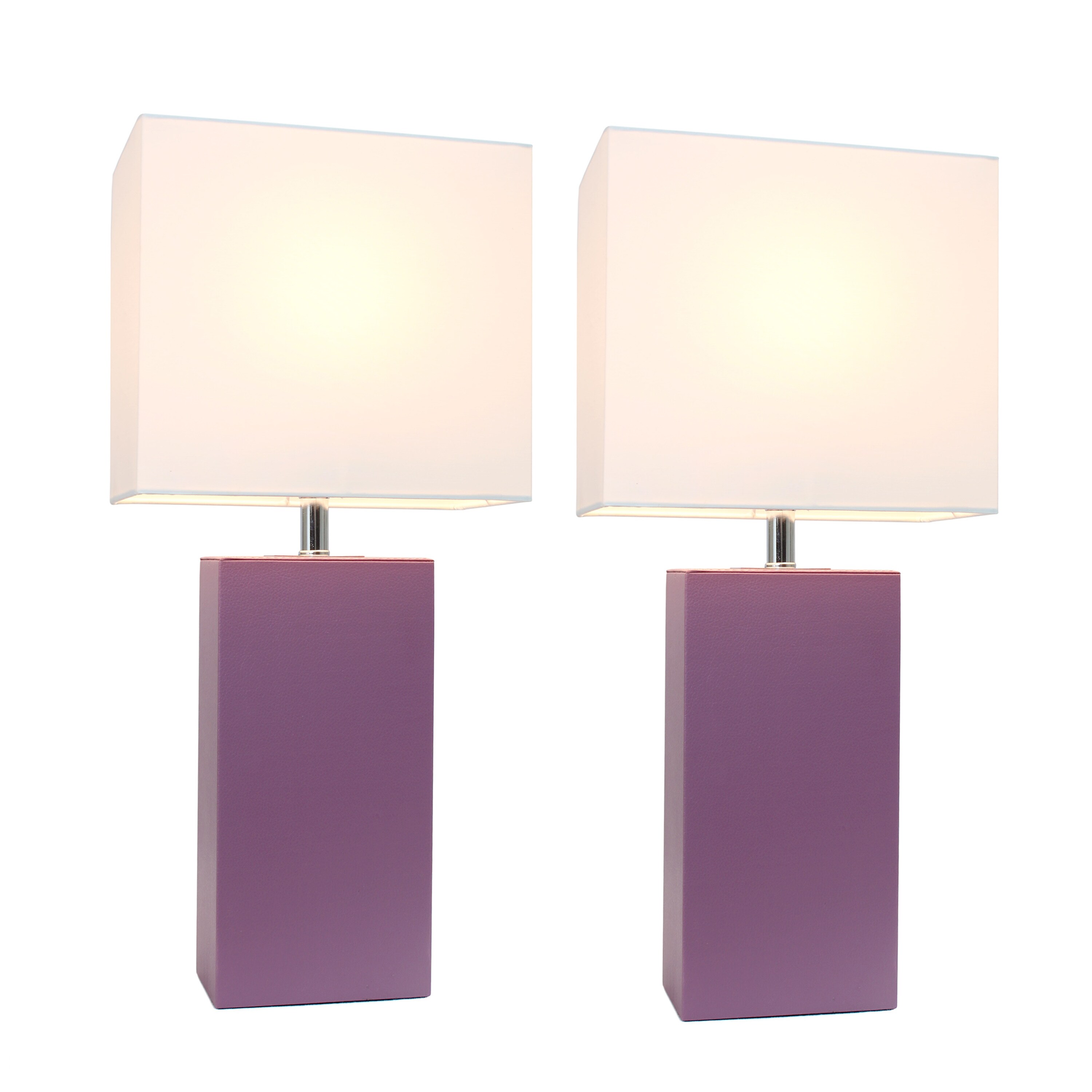 Lalia Home Lexington 21 In Lilac White Shade Led On Off Switch Table