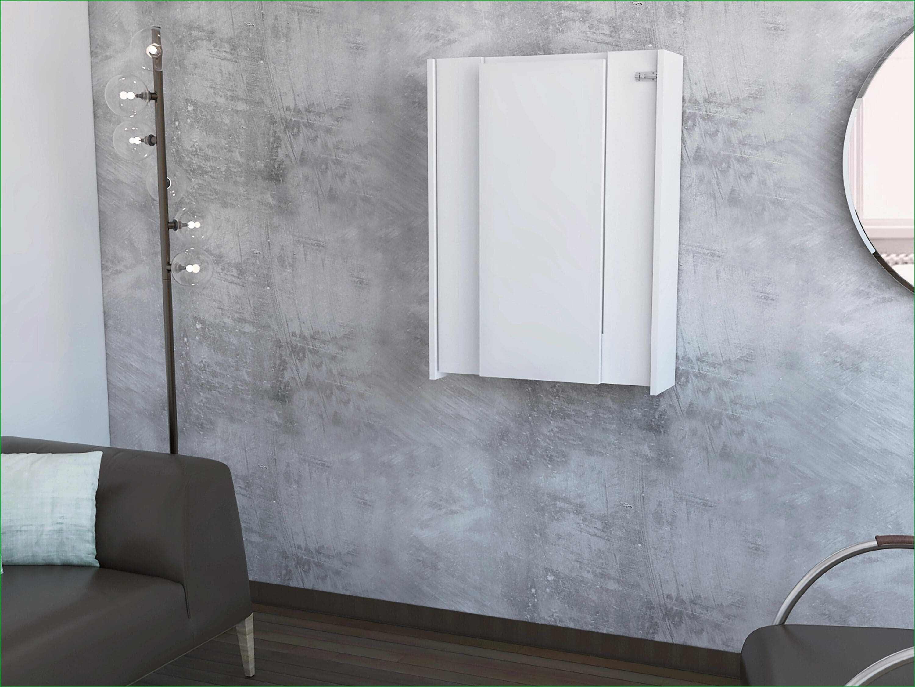 SunJet Desks Foldable Wall-Mounted Desk with 6 Shelf Hutch White Particle Board