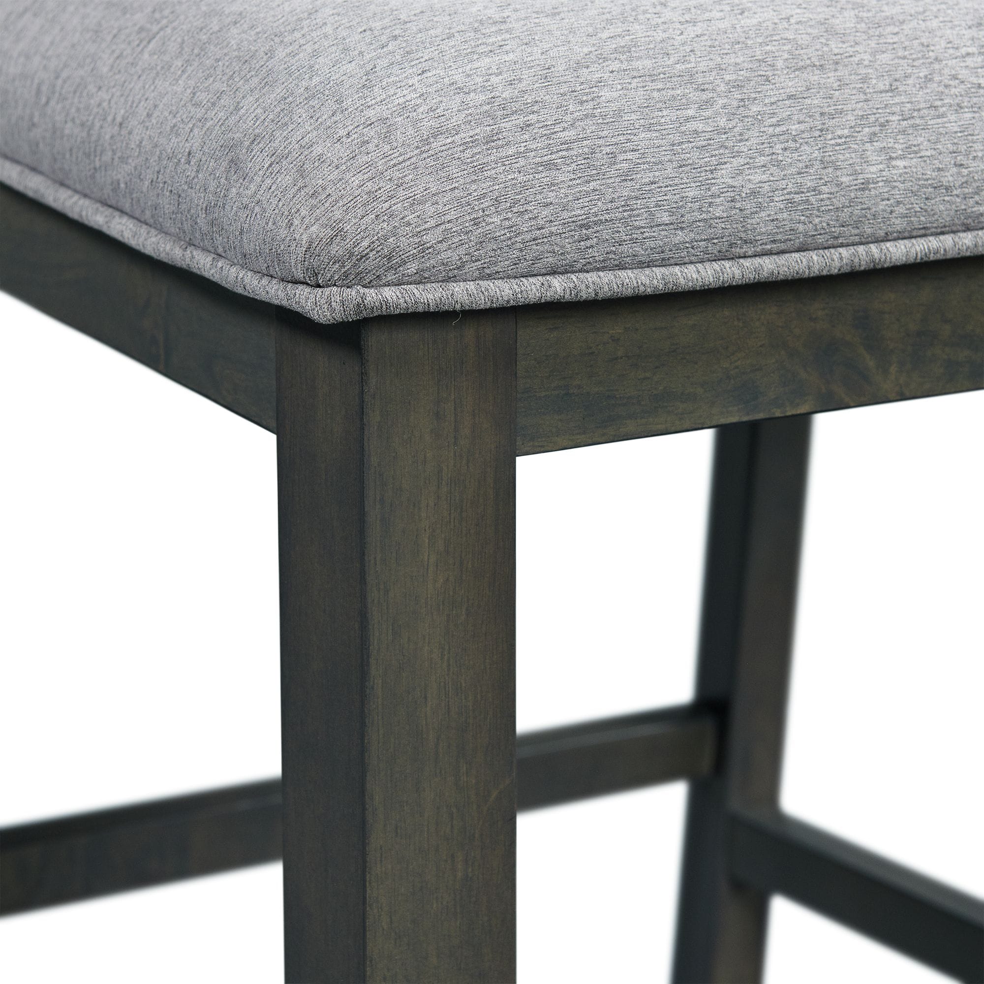 Gray Counter Height Dining Set with Faux Leather Chairs
