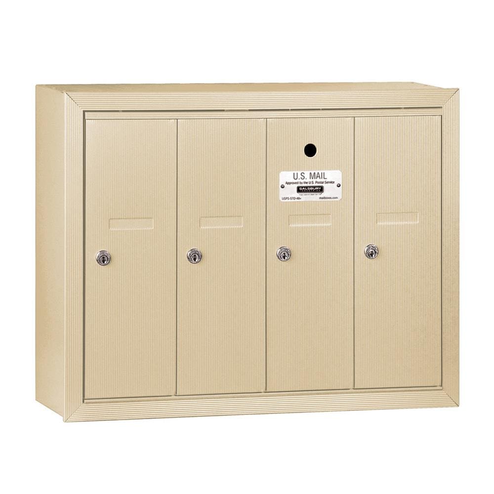 SALSBURY INDUSTRIES 3504SSU Wall Mount Brown Metal Extra Large Lockable Cluster Mailbox