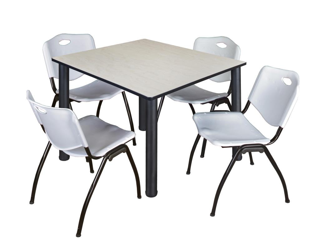 Regency TB4848PLBPBK47GY Breakroom Off-white 4-Person Training Table (48-in W x 29-in H)