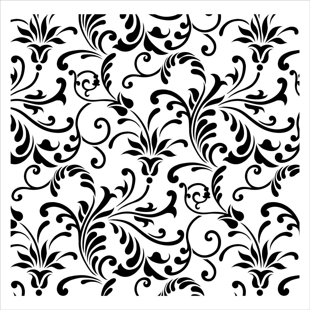Designer Stencils Floral Swirl All Over Pattern Stencil - 10 Mil