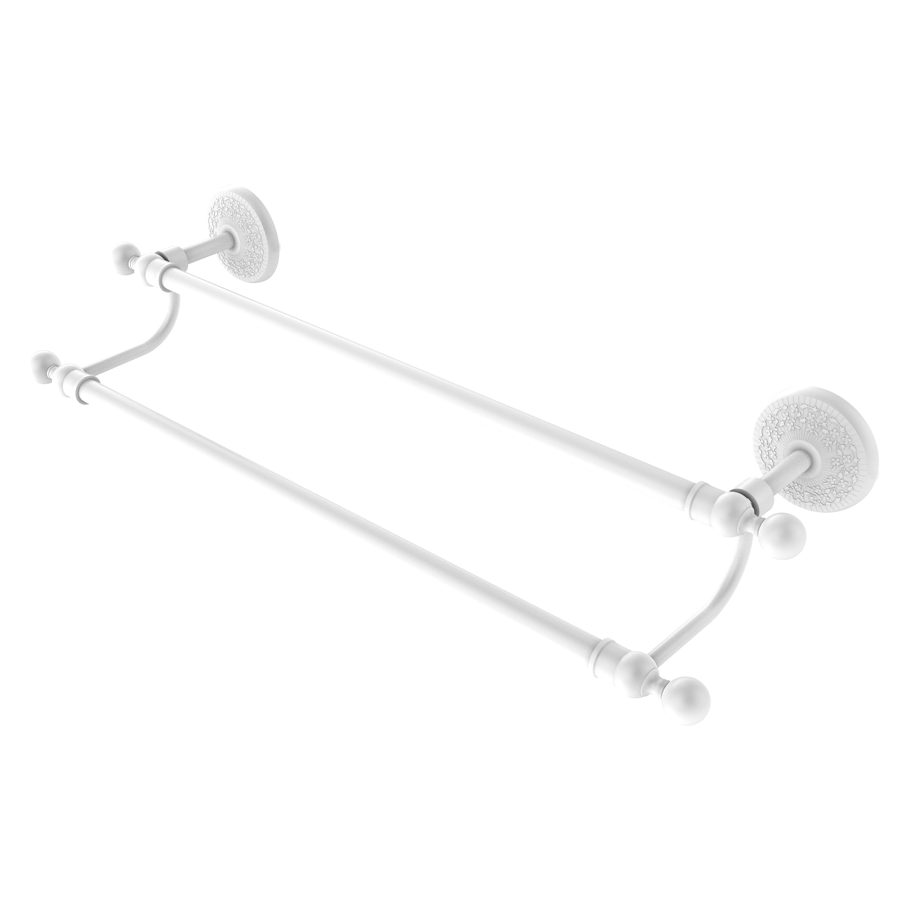 Allied Brass MC-72/18-WHM Monte Carlo 18-in double Matte White Wall mount Double Towel Bar