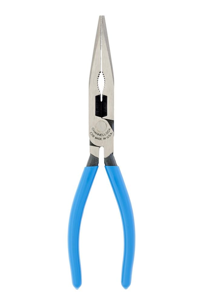 XLT Xtreme High Leverage 8-in Electrical Long Nose Pliers with Wire Cutter in Blue | - CHANNELLOCK E318