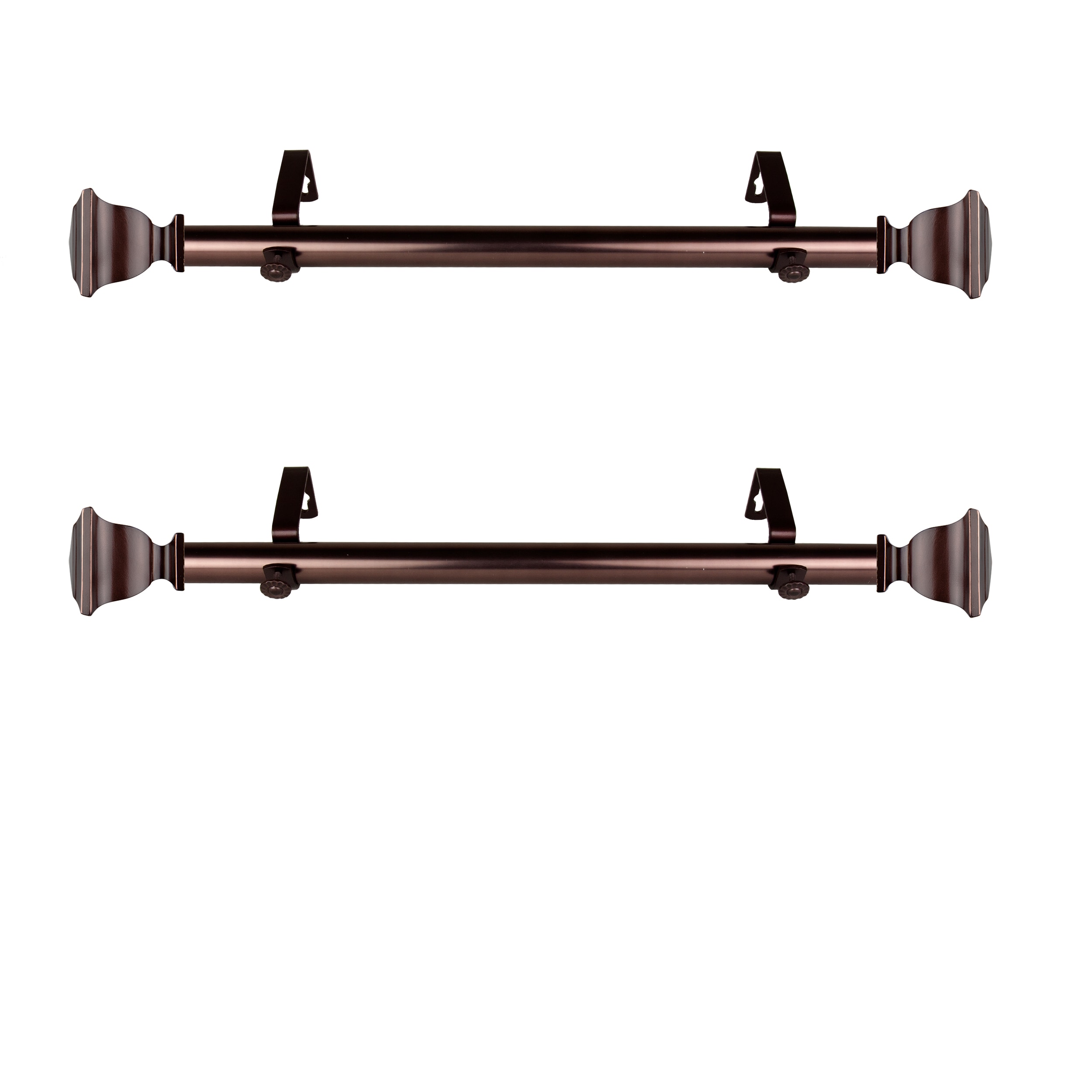Hart & Harlow L-SIDE100-71-9 Rafael 1-in 12-in to 20-in Bronze Steel Side curtain rod with Finials