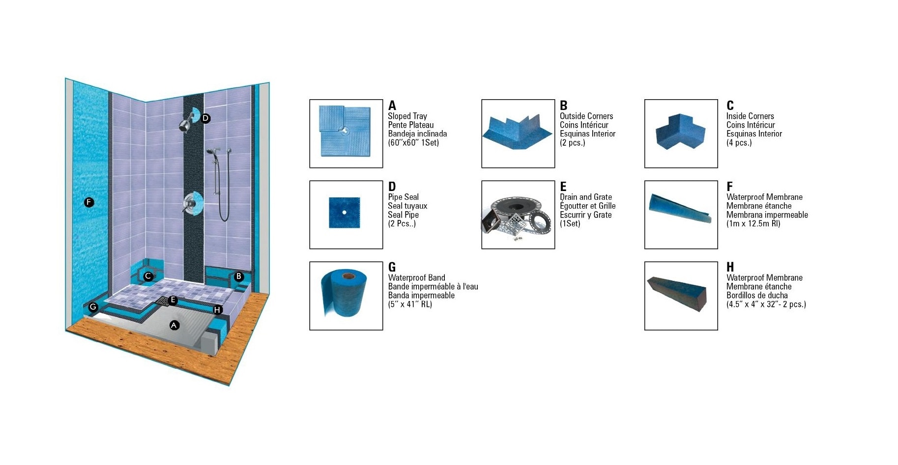 AlinO SKA-36-NKL68 Shower-Floor-Parts - View #5