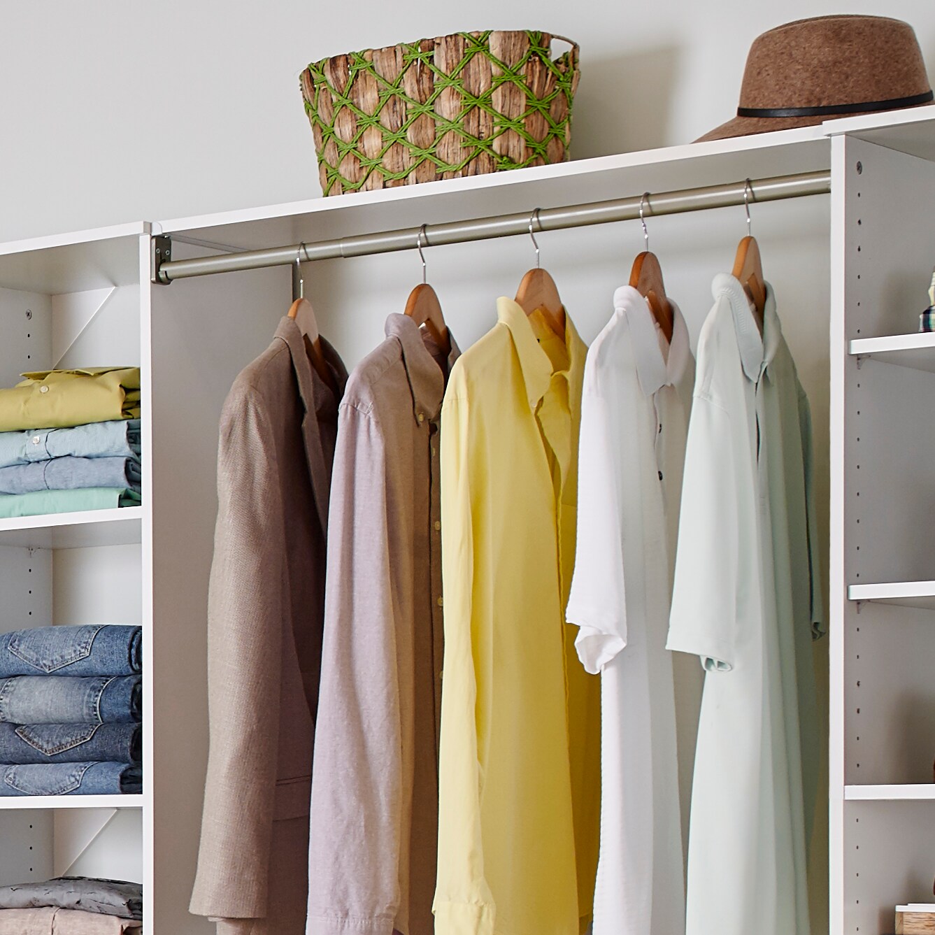 ClosetMaid BrightWood 48-in W x 14-in D White Solid Shelving Wood Closet Shelf (1 Shelf)