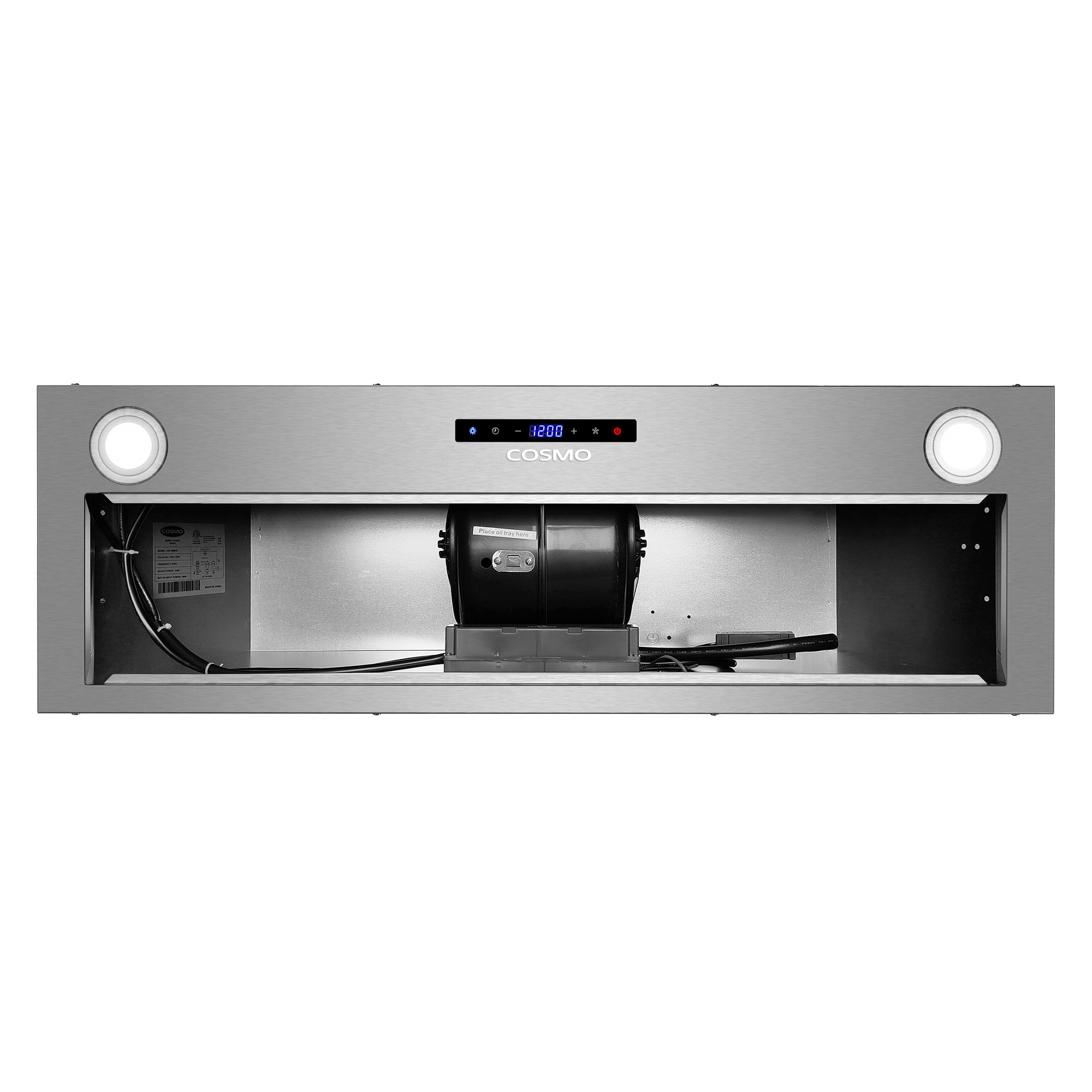 Cosmo 36" Stainless Steel Insert Range Hood with LED Lights