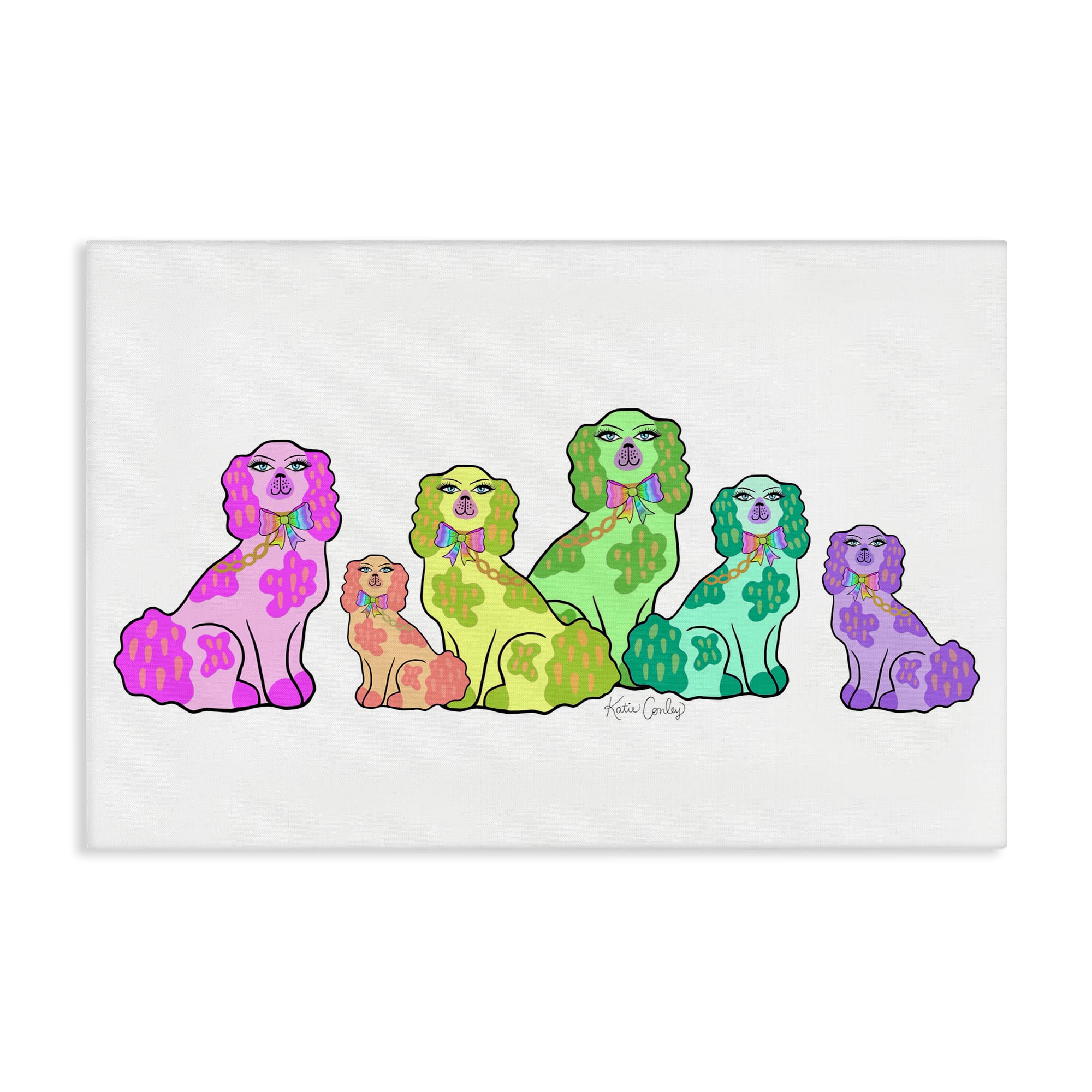 Stupell Industries BS-757-CN-24X36 Colorful Posh Pooches Canvas design by Katie Conley