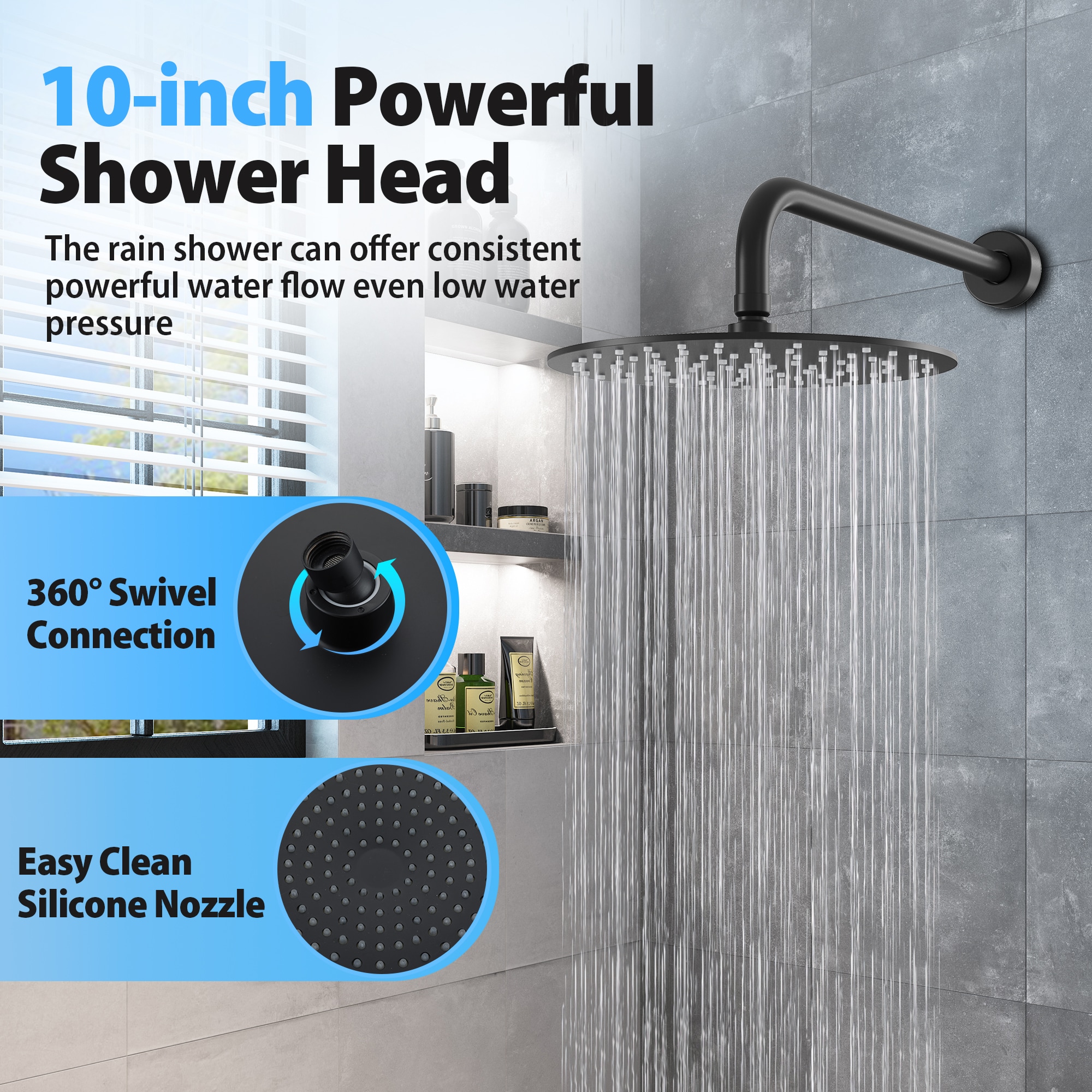 Clihome MS-BOX2210MB Showerhead-Bar-Panels - View #9