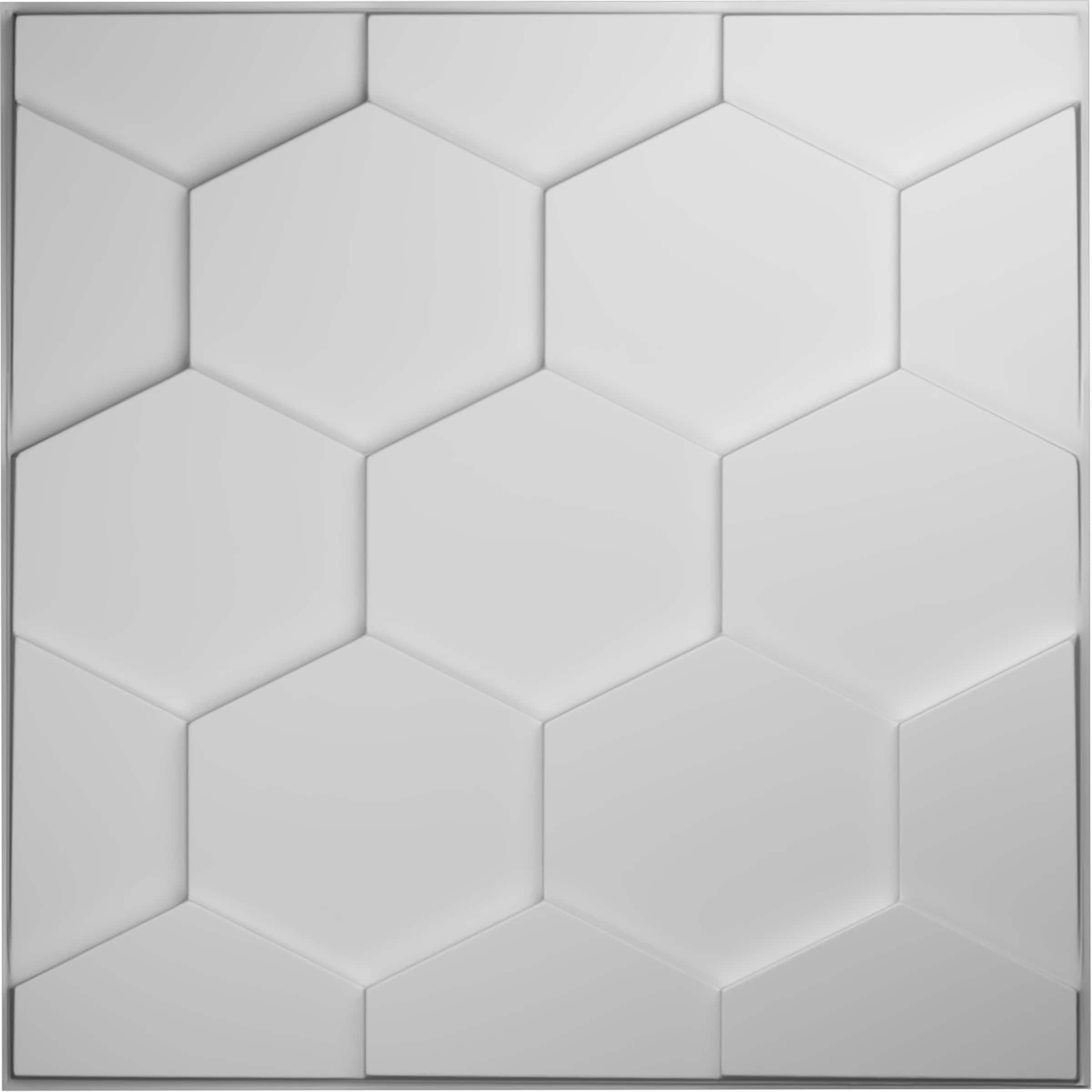 Ekena Millwork WP20X20HBWH-CASE-10 19-5/8-in x 19-5/8-in Embossed Paintable/Stainable White PVC Wall Panel ( 10 -Pack, Covers 2.67-sq ft )