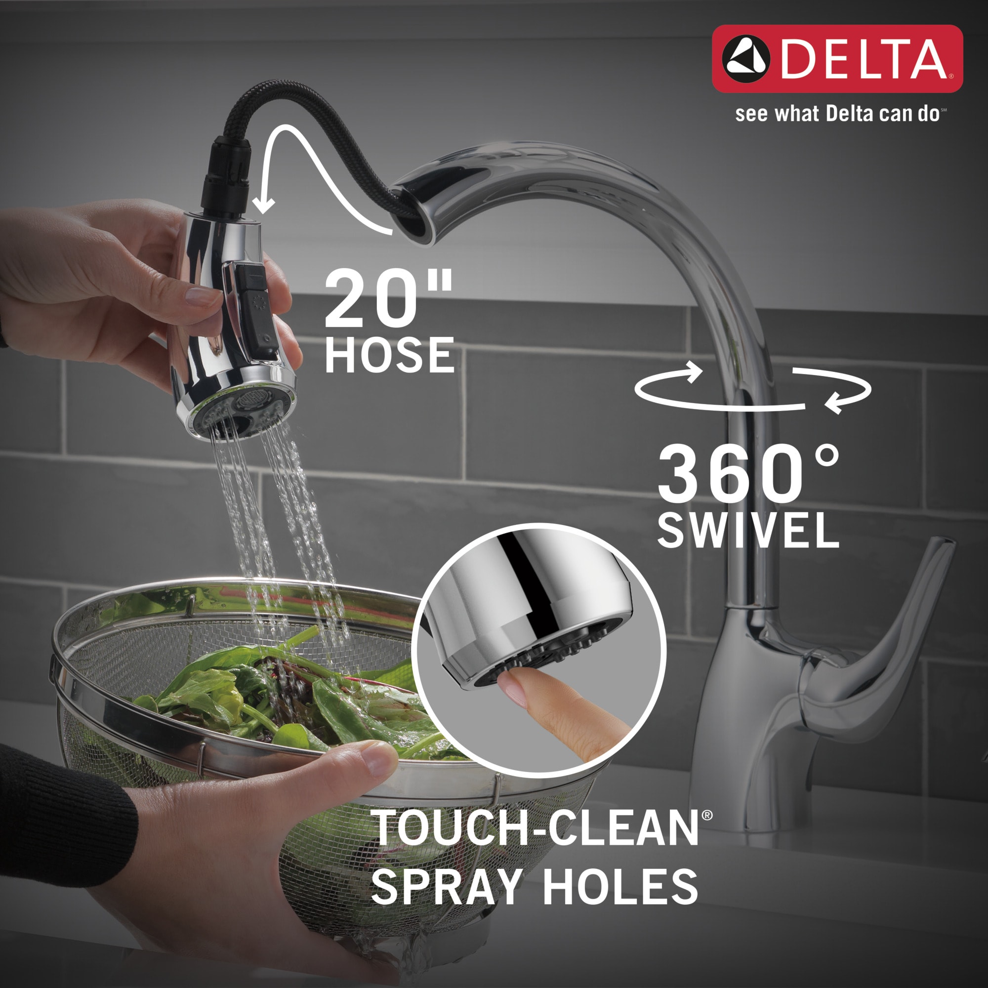 Delta Tilden Chrome Single Handle Pull-out Kitchen Faucet with Sprayer ...