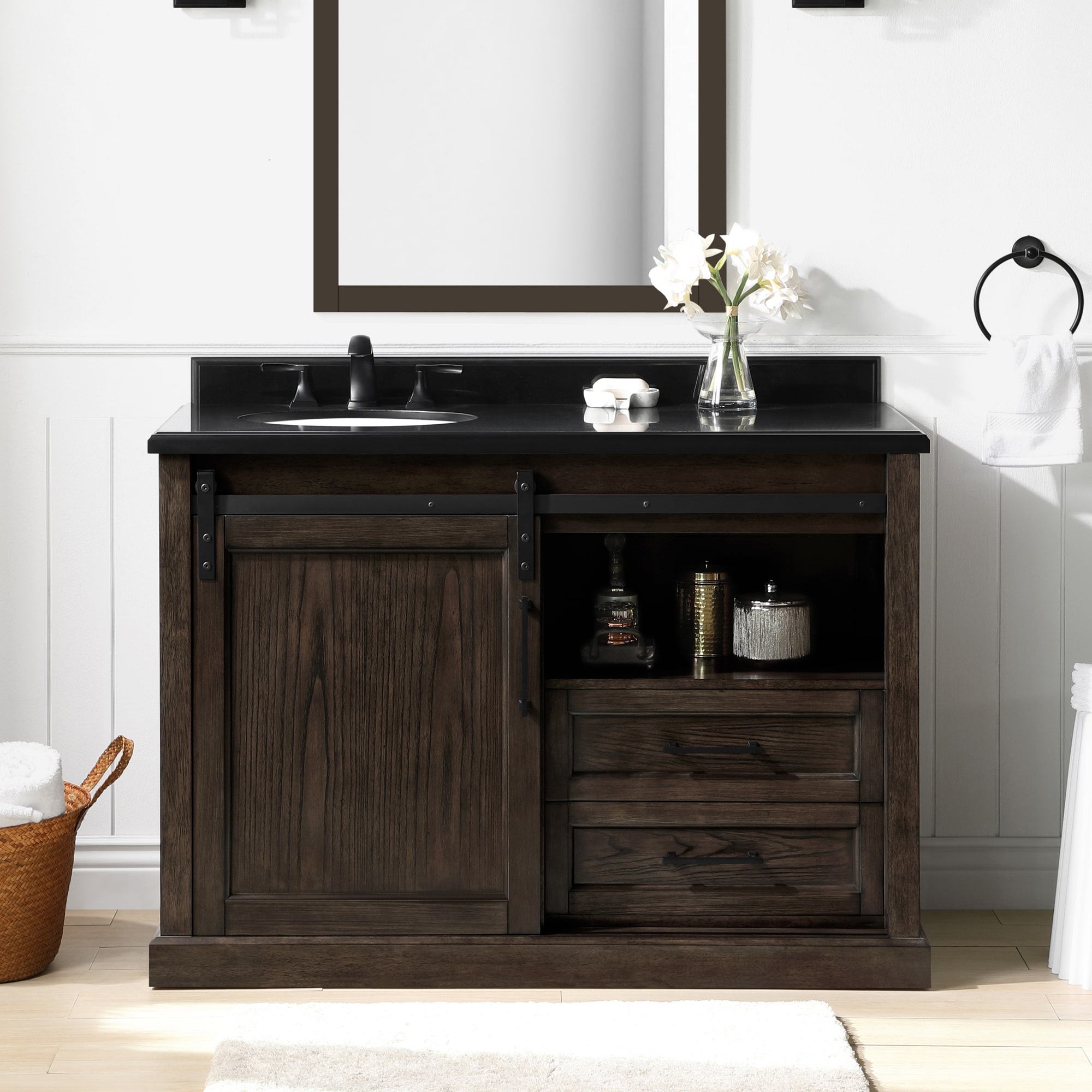 Southern Enterprises Endera Corner Bath Vanity Single Sink with