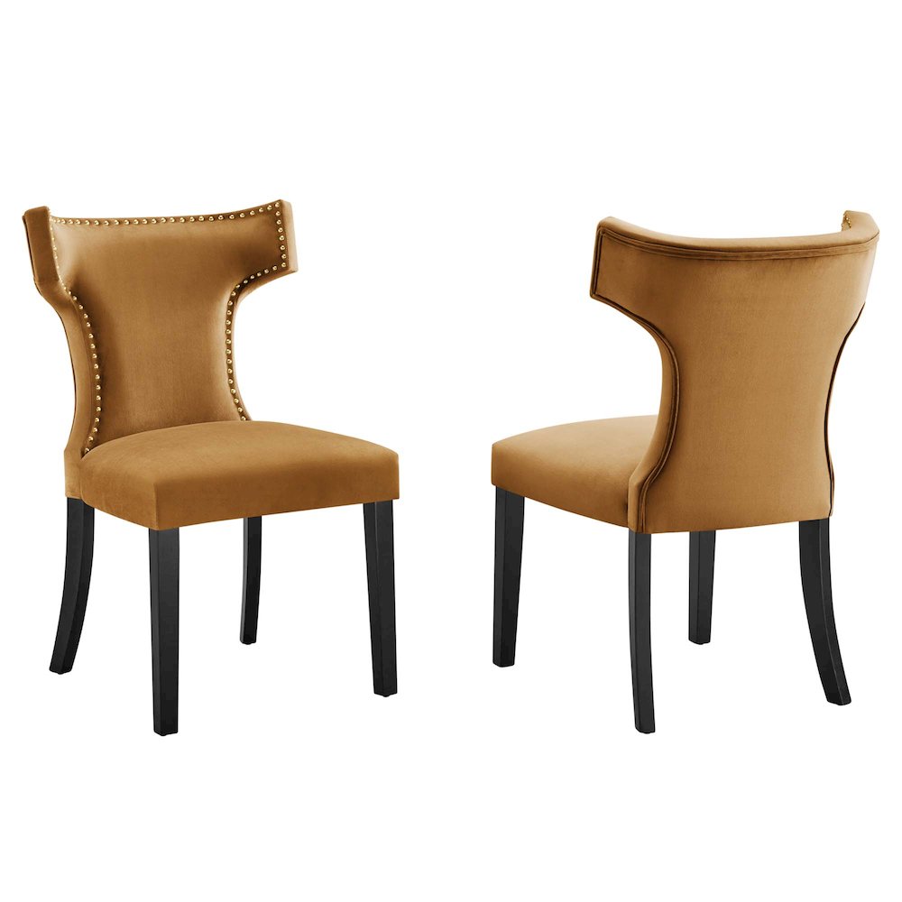 Modway BG3510014 Curve Performance Velvet Dining Chairs Set of 2