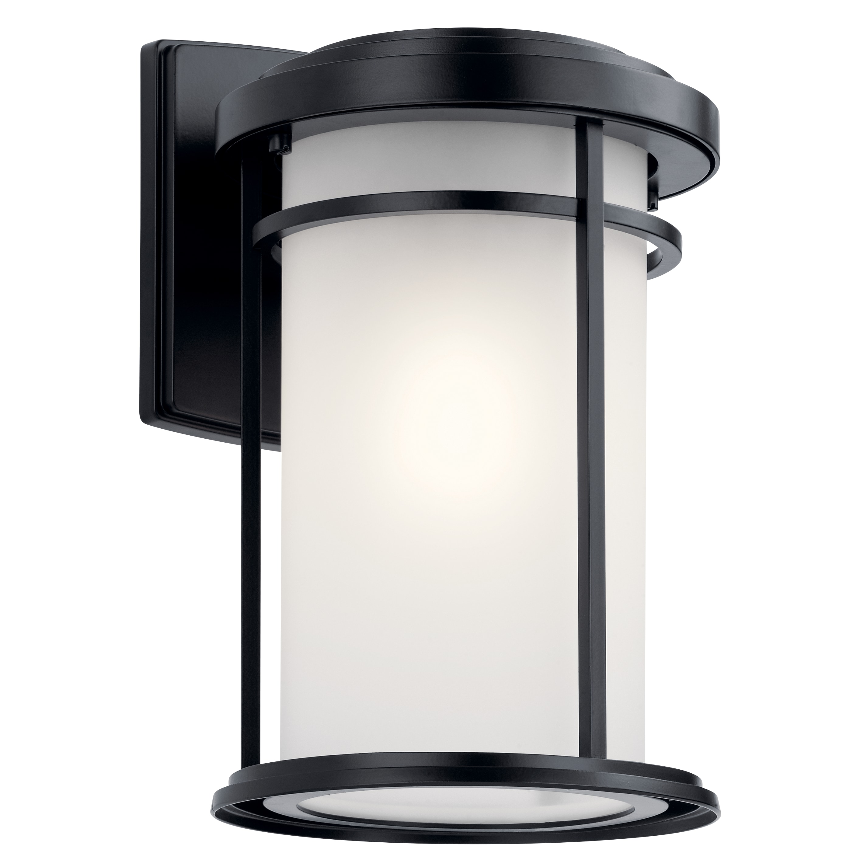 Kichler 49687BK Toman 1 -Light 13.5-in H Black Hardwired Outdoor Wall Light