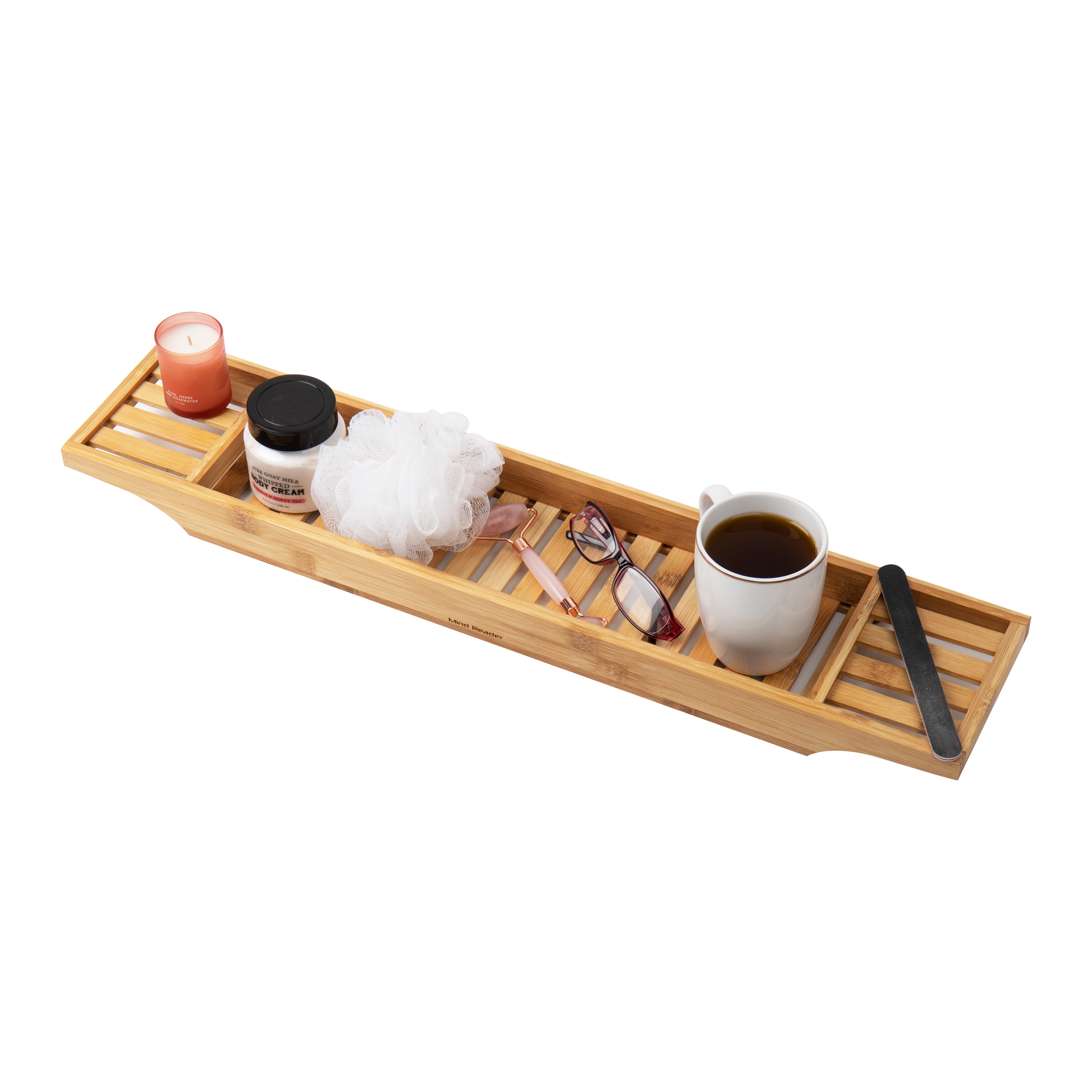 Homemaid Living Bamboo Bathtub Tray - Perfect Expandable Bathtub Caddy with Reading Rack or