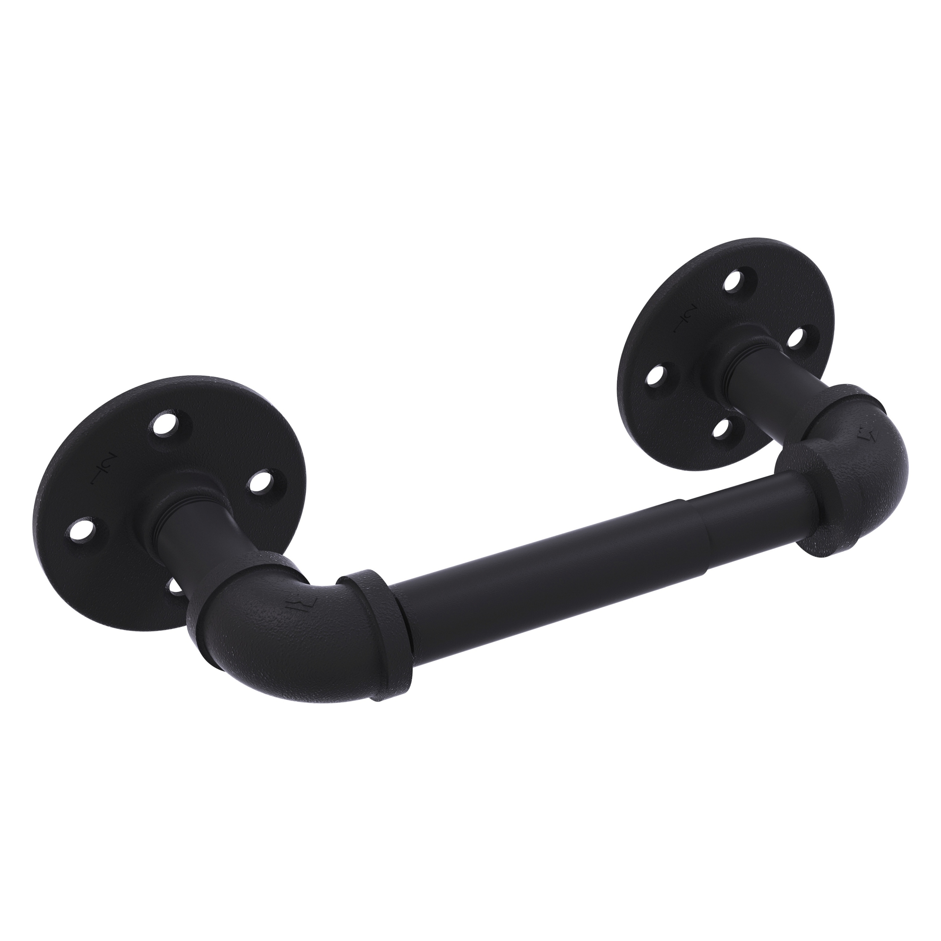 Allied Brass P-120-TP-BKM Pipeline Matte Black Wall mount Double post Toilet Paper Holder 1 -Rolls with Storage