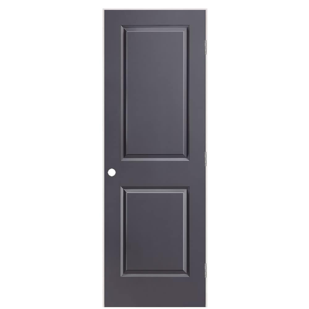 Masonite 1316131 28-in x 80-in Slate Solid core 2-panel square Left hand Smooth Prefinished Molded composite Flat Jamb Single Prehung Interior Door