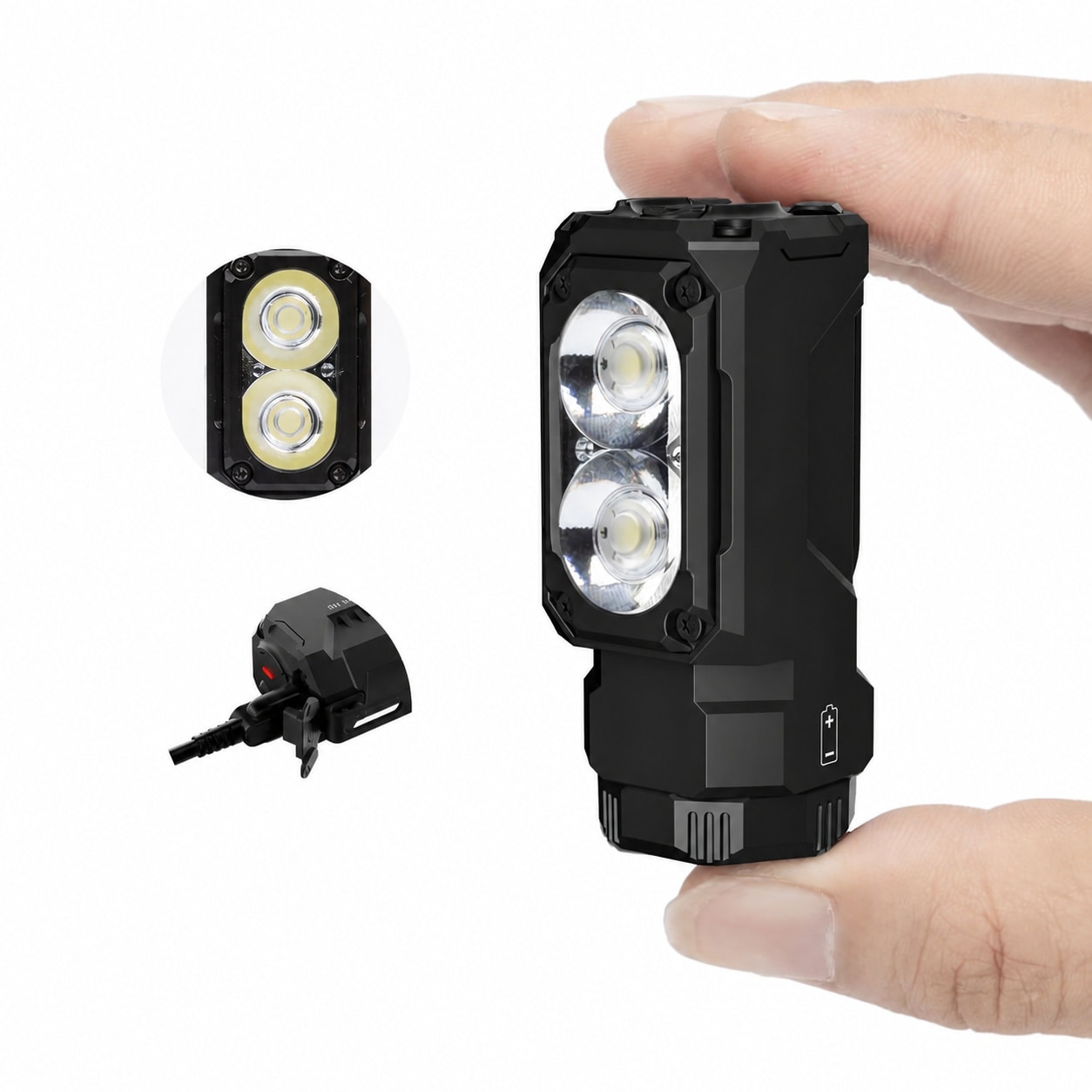 AOIZGMY 1 Piece 1800 Lumen Rechargeable Mini Flashlight with Magnet 6 Modes IP68 Waterproof EDC LED Pocket Light for Headlamp Rescue Camping #LAZ0502K48
