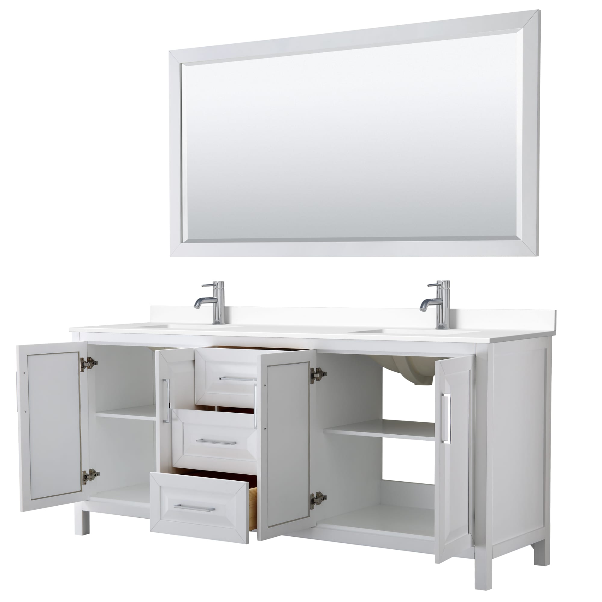Wyndham Collection WCV252580DWHWCUNSM70 Bath-Vanity-Combo - View #2