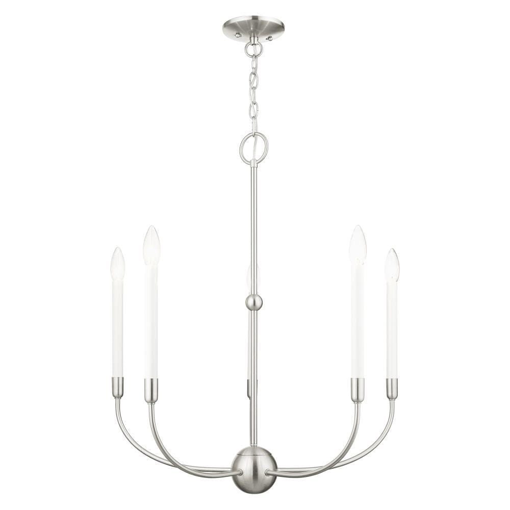 Livex Lighting 46065-91 Clairmont 5 -Light Brushed Nickel Traditional For Use in Bathrooms, Bedrooms, Dining Rooms, Foyers, Kitchens, Living Rooms Chandelier
