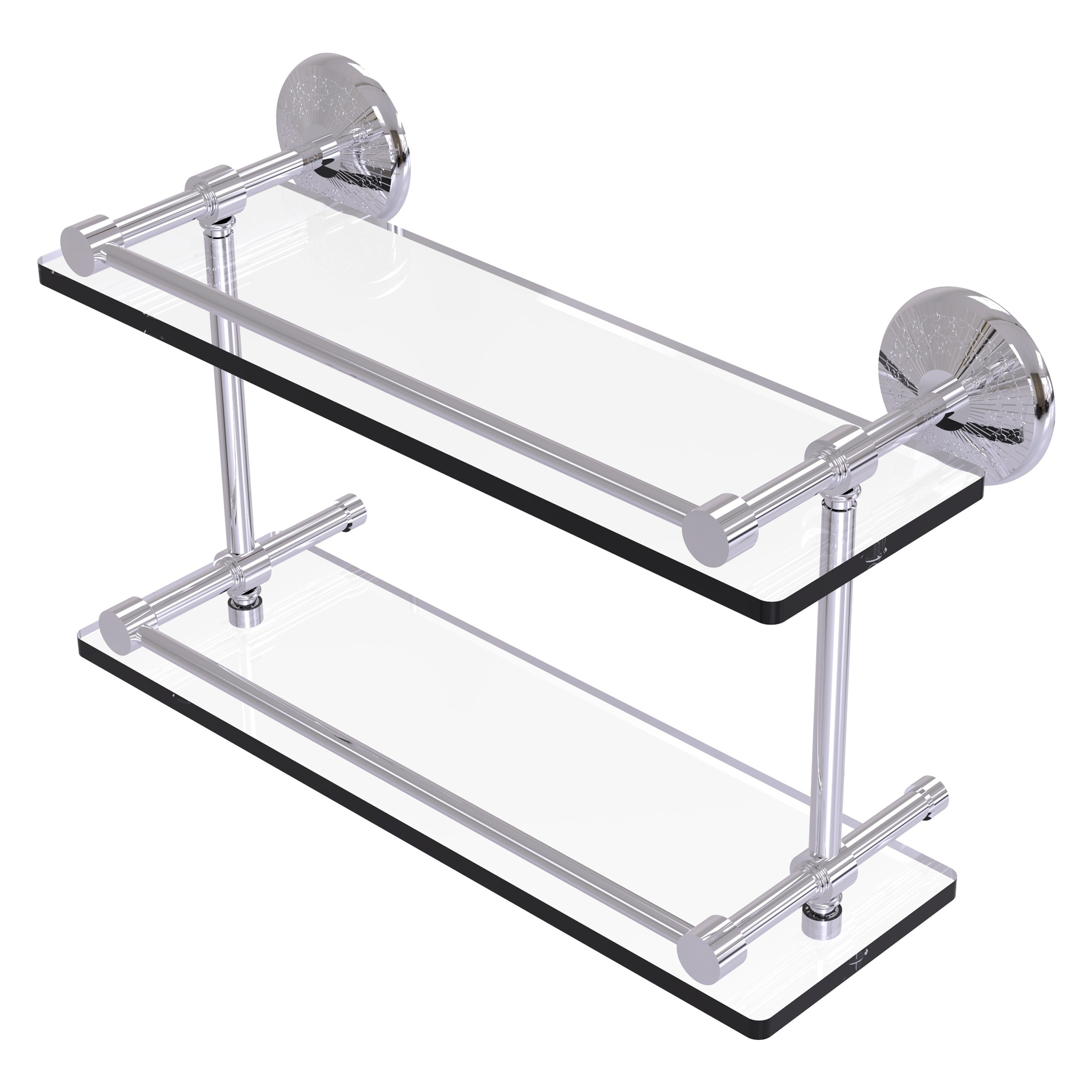 Allied Brass MC-2/16-GAL-PC Monte Carlo Polished Chrome 2 -Tier Wall mount Bathroom Shelf ( 16-in x 8-in x 5-in )