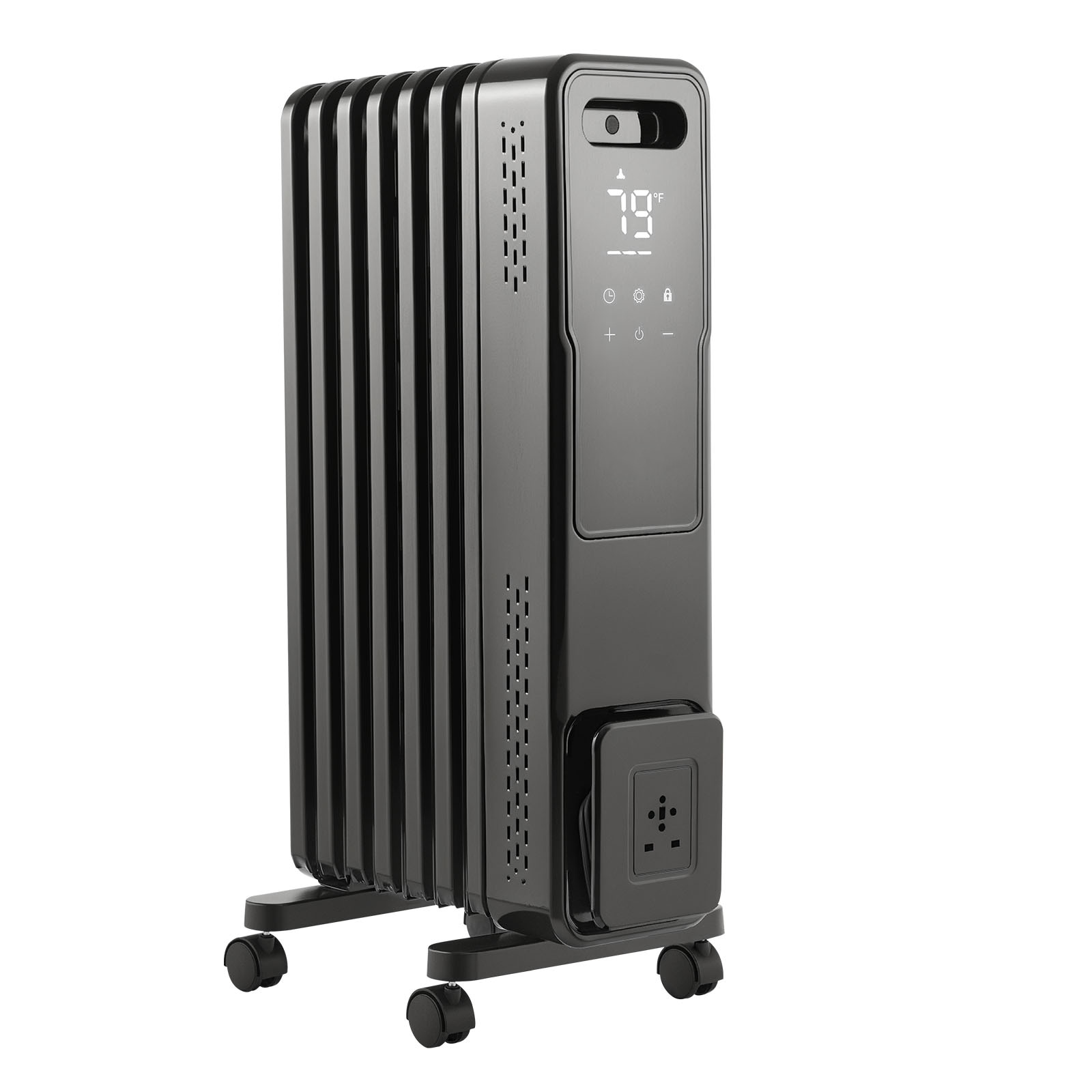 VEVOR - Electric Oil Filled Radiator 1500W Radiant Space Heater with Dual U-shaped Heating Tubes ...