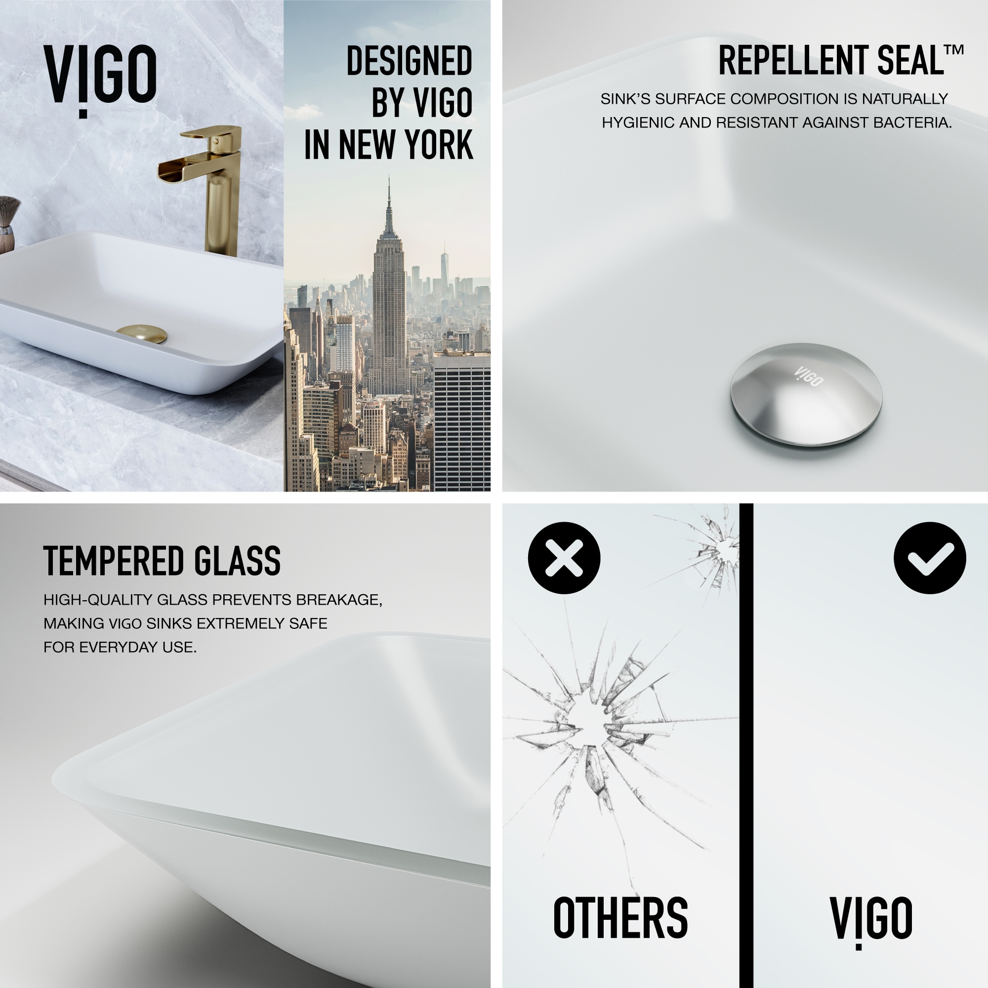 VIGO Sottile White Glass Vessel Rectangular Modern Bathroom Sink (18-in ...