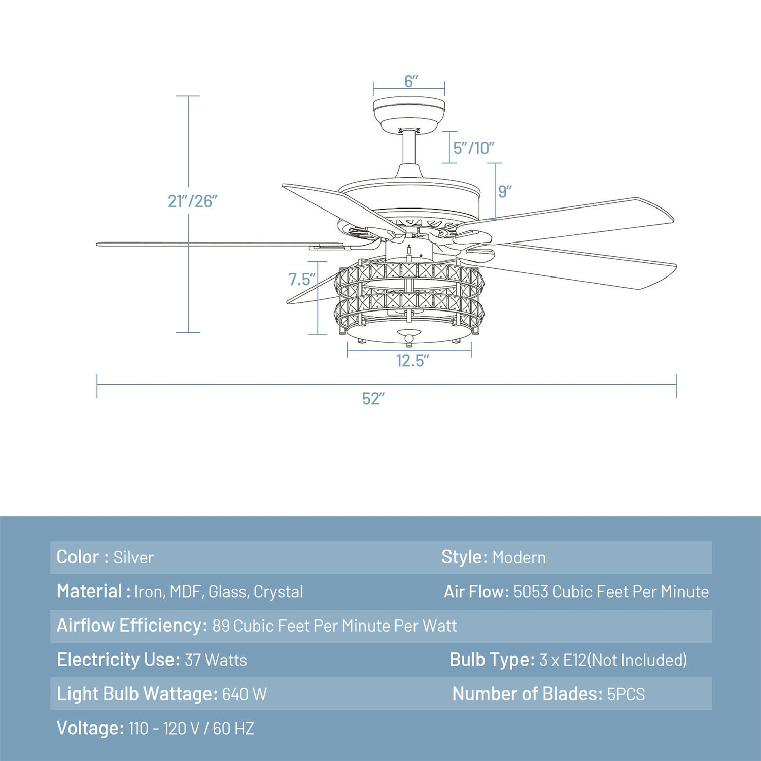 WELLFOR CHY-CF560US Ceiling-Fans - View #12