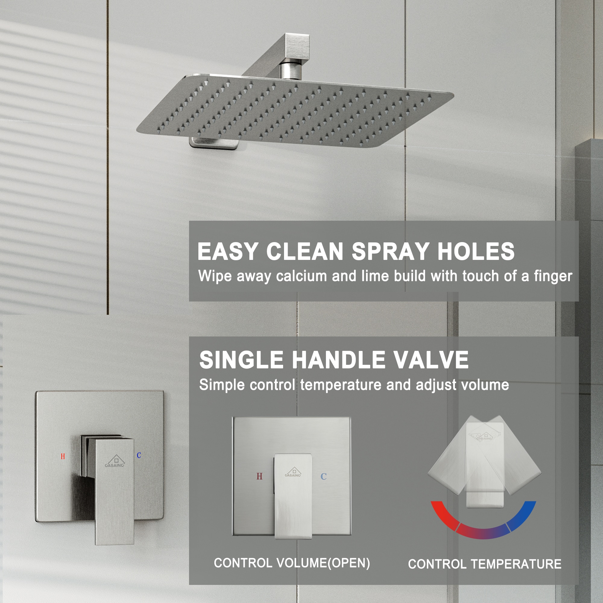 Clihome CHMS-MB-A3793 Showerhead-Bar-Panels - View #7