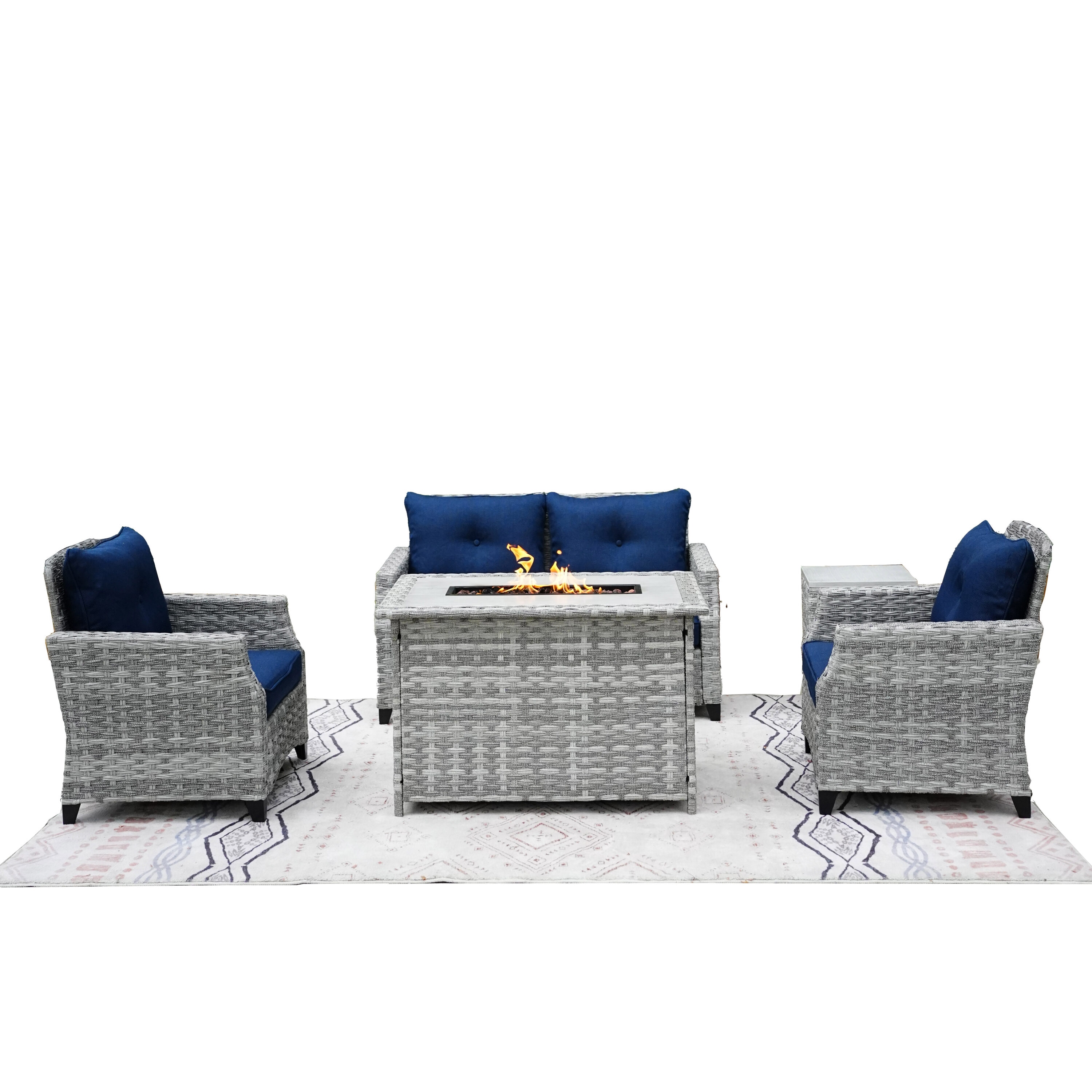 Moda Furnishings PAF-1801-H-BLUE Patio-Conversation-Sets - View #2
