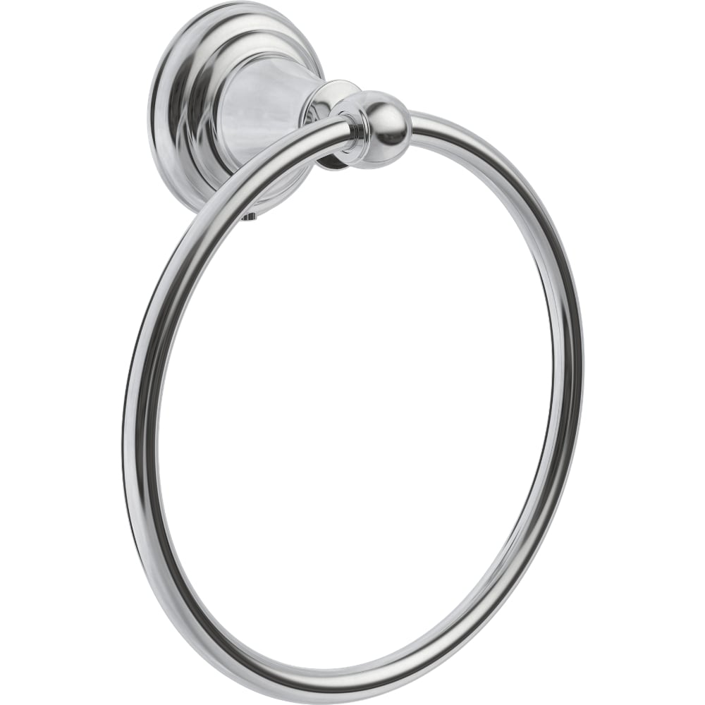 Delta Flynn Brushed Nickel Wall Mount Single Towel Ring in the