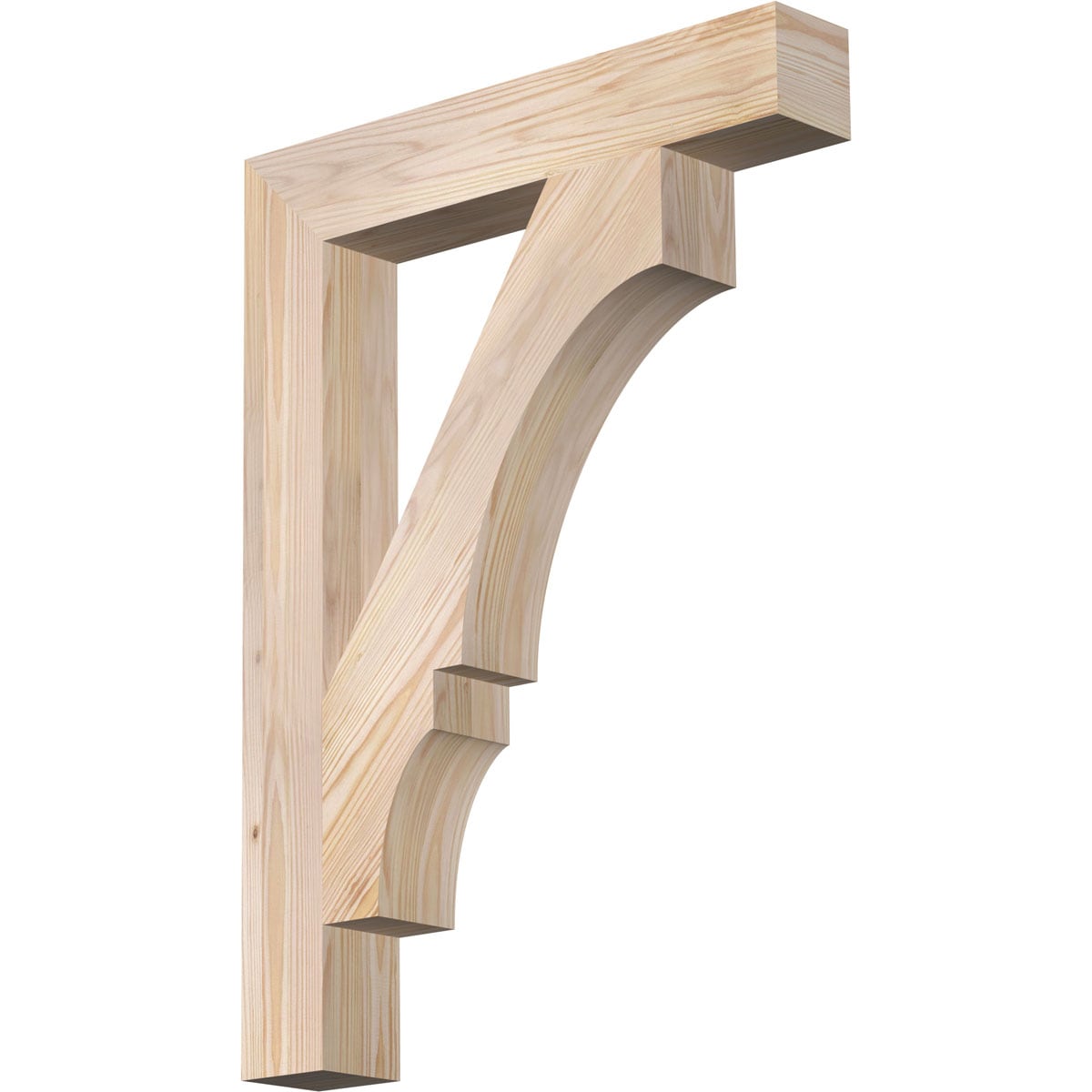 Ekena Millwork BKT04X22X30BOA05SDF Balboa block smooth 3-1/2-in x 22-in x 30-in Douglas fir Brown Wood Standard bracket