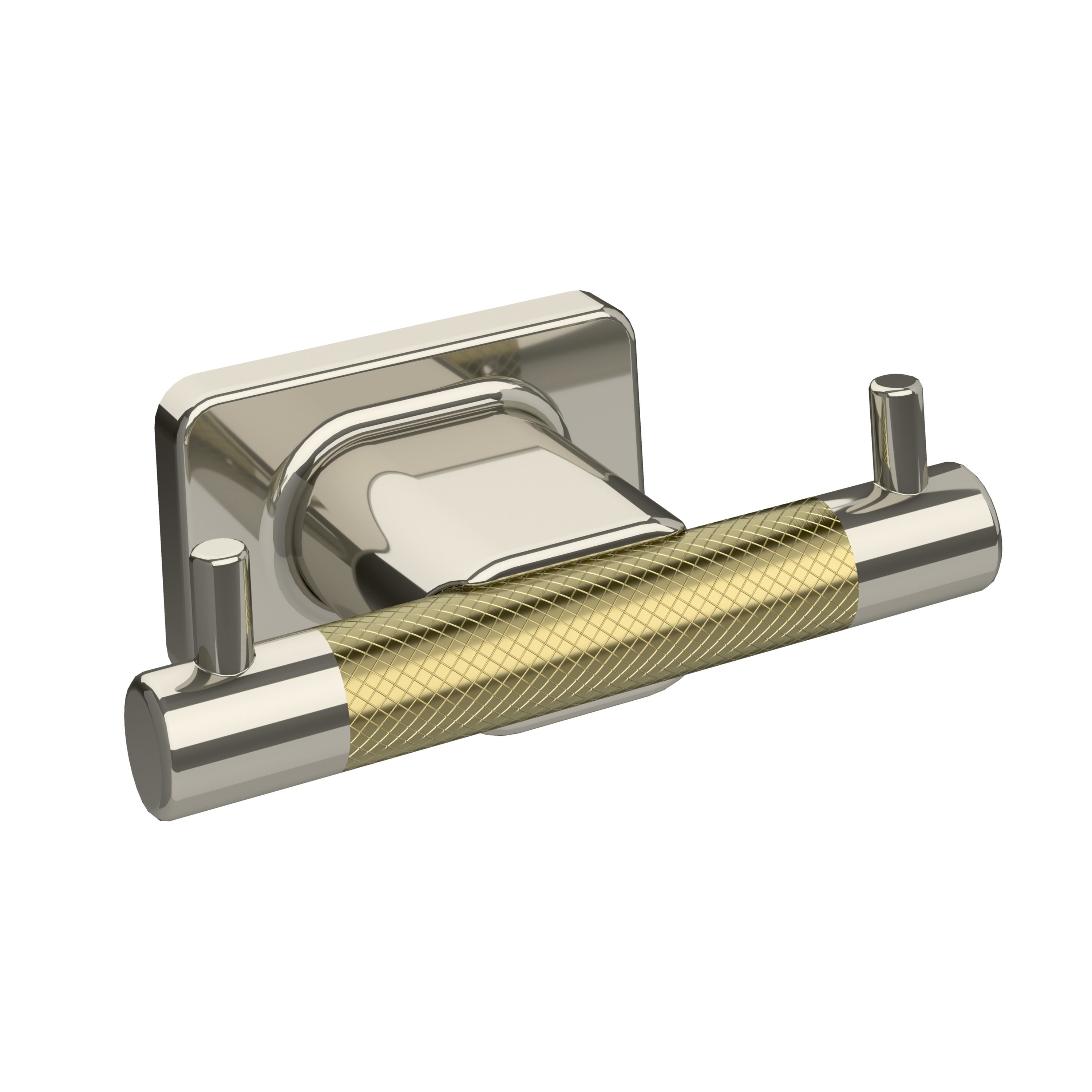 Amerock BA26613PNBBZ Esquire Polished Nickel/Golden Champagne Double -Hook Wall mount Towel Hook