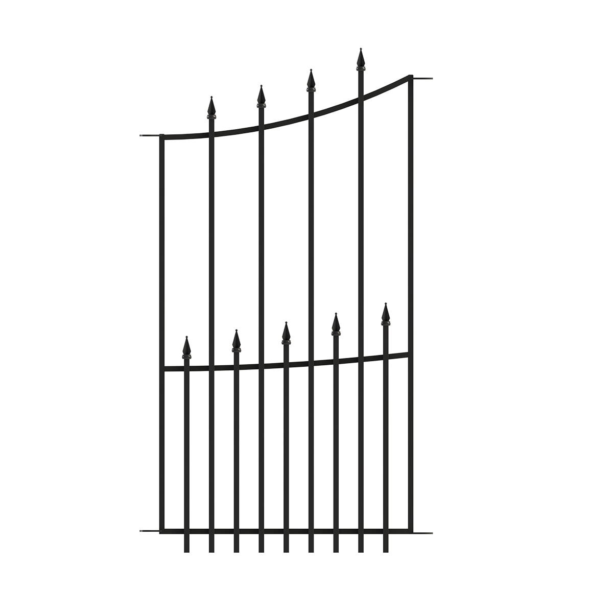 YARDLINK 504117 4-ft H x 2-ft W Black Steel No Dig Decorative Standard Universal Fence panel