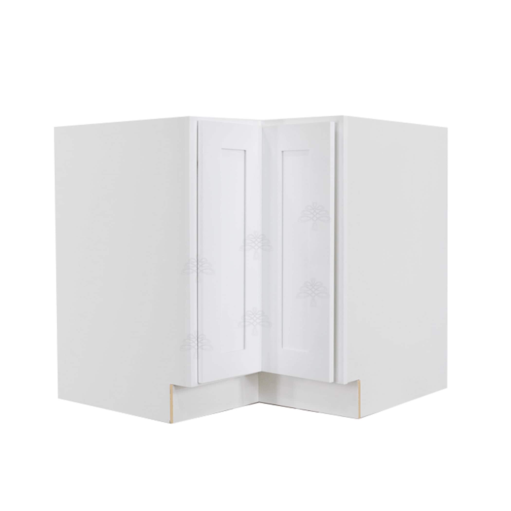 LifeArt Cabinetry 33-in W x 34.5-in H x 24-in D White Maple Lazy Susan  Corner Base Fully Assembled Plywood Cabinet (Recessed Panel Shaker Door  Style) in the Kitchen Cabinets department at