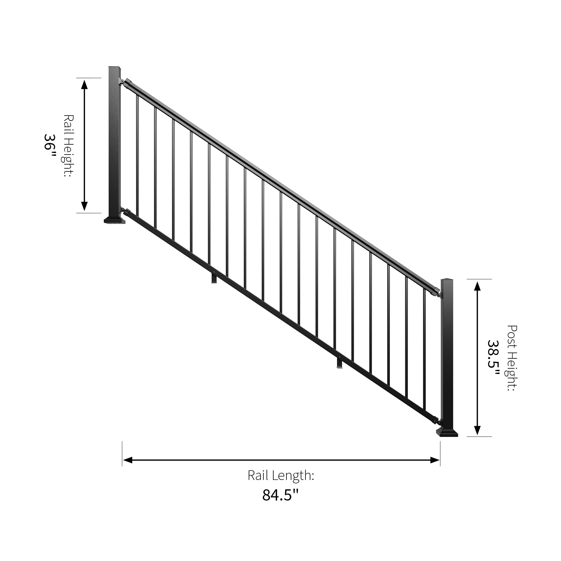 Fiberon CitySide Contemporary 6-ft Black Finished Stair Railing Kit in ...