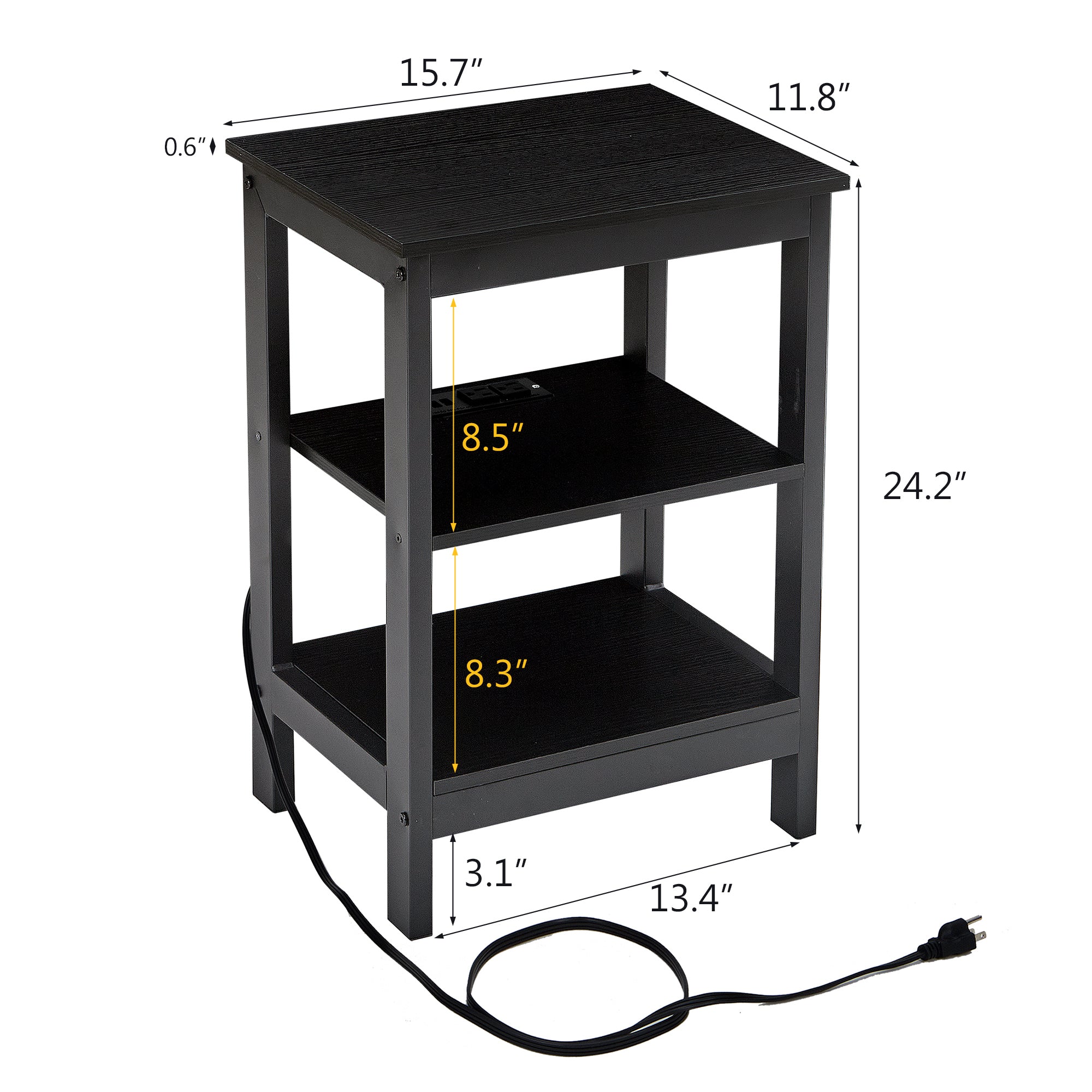 Vecelo LOE-MX-CT06-BLK End-Tables - View #3