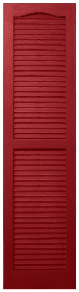 Alpha VBL15X35CB 14.5-in W x 34.88-in H Cranberry Louvered Exterior Shutters ( 2 -Pack )