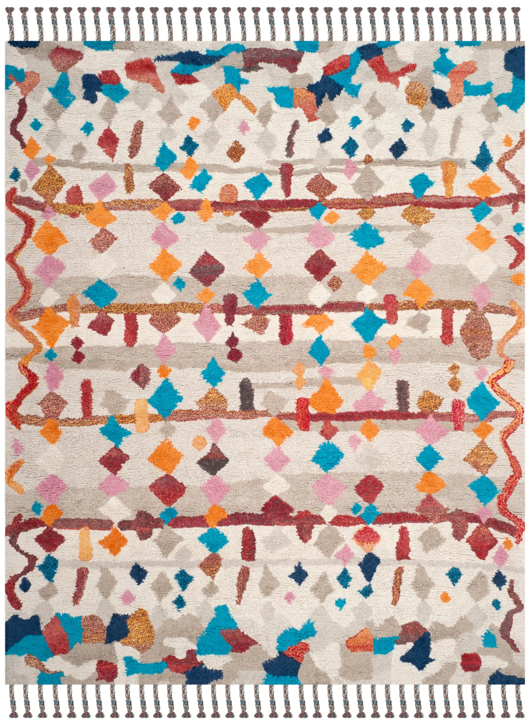 Casablanca Ivory Shag 8' x 10' Hand-Tufted Wool Area Rug