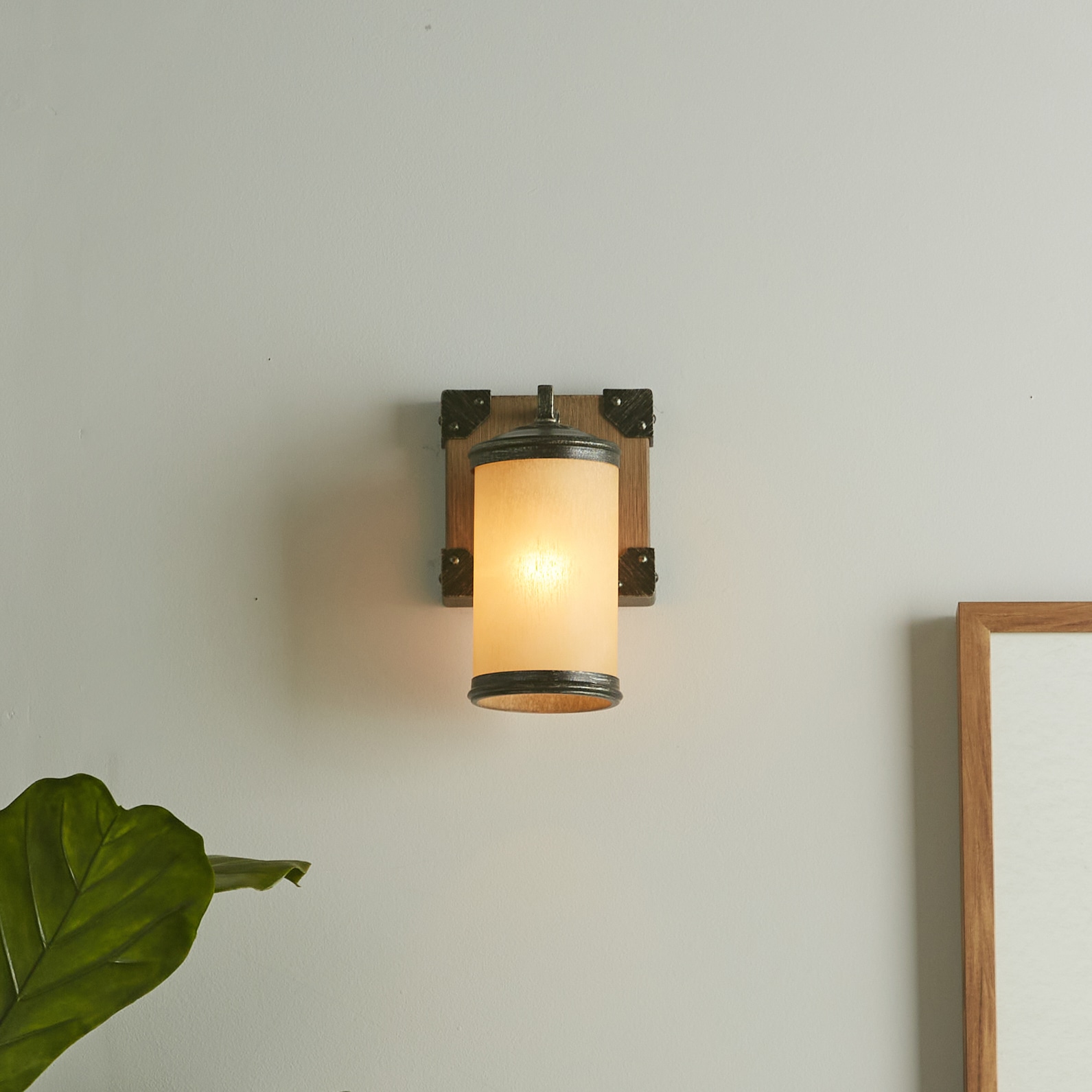 Stardust Brown Cylinder Vanity Light with Creme Parchment Shade