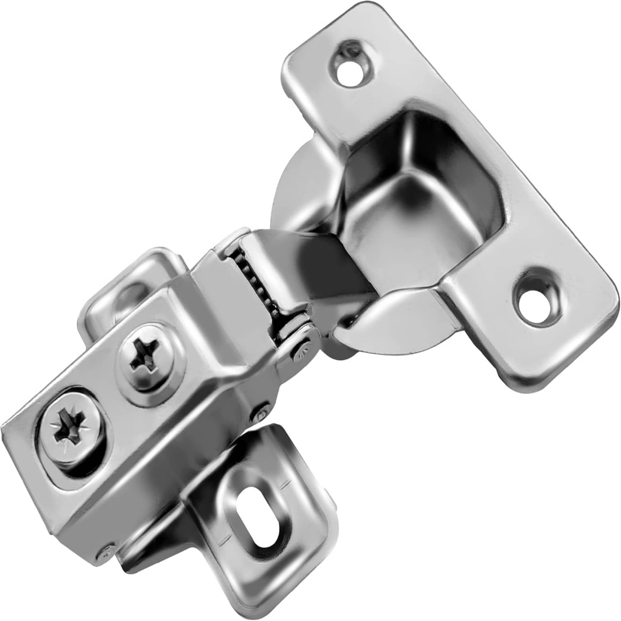 Numhew 1-2in Overlay 2-Pack Soft Close 3D Adjustable Satin Nickel Concealed Hinges