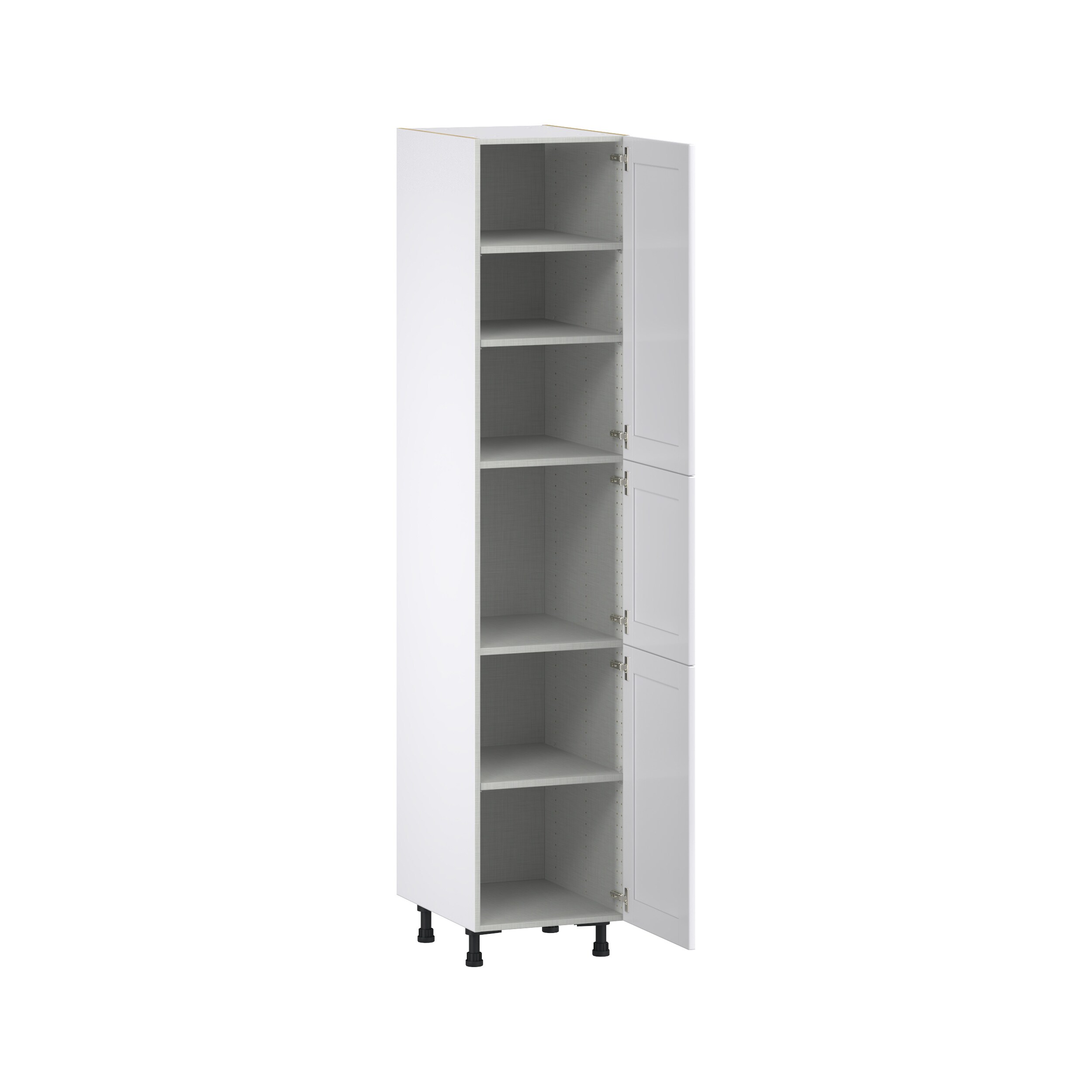 Hugo&Borg Rosemont 18-in W x 89.5-in H x 24-in D Glacier White Door Pantry  Fully Assembled Cabinet (Flat Panel Shaker Door Style) in the Kitchen  Cabinets department at