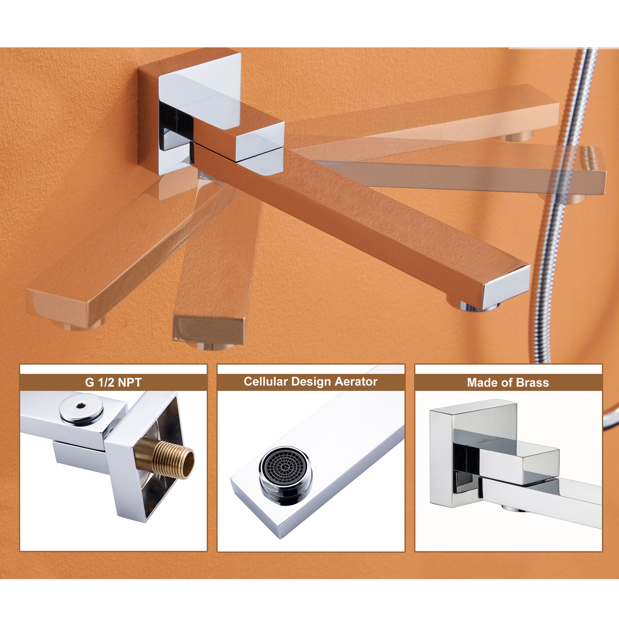 Clihome CL-EB10WMB Showerhead-Bar-Panels - View #10
