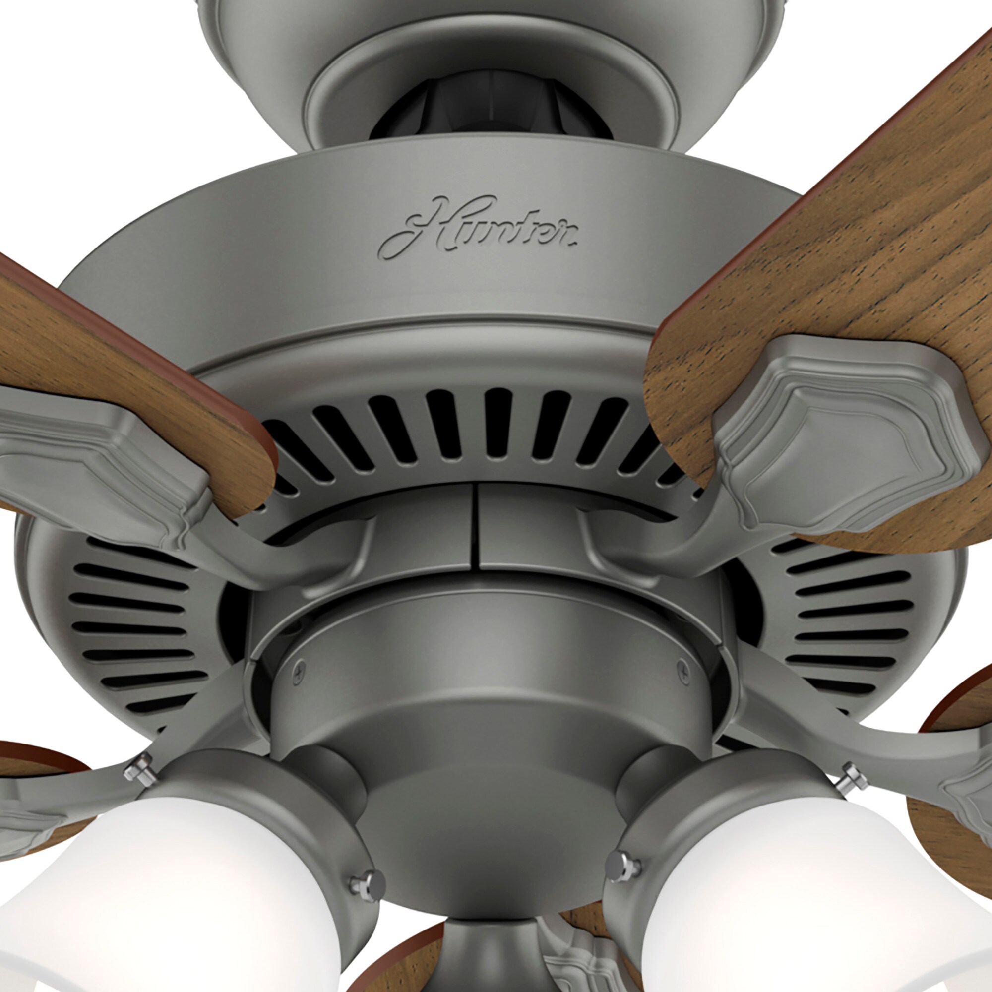 Hunter Swanson 44-in Matte Silver LED Indoor Ceiling Fan with Light  (5-Blade) in the Ceiling Fans department at Lowes.com