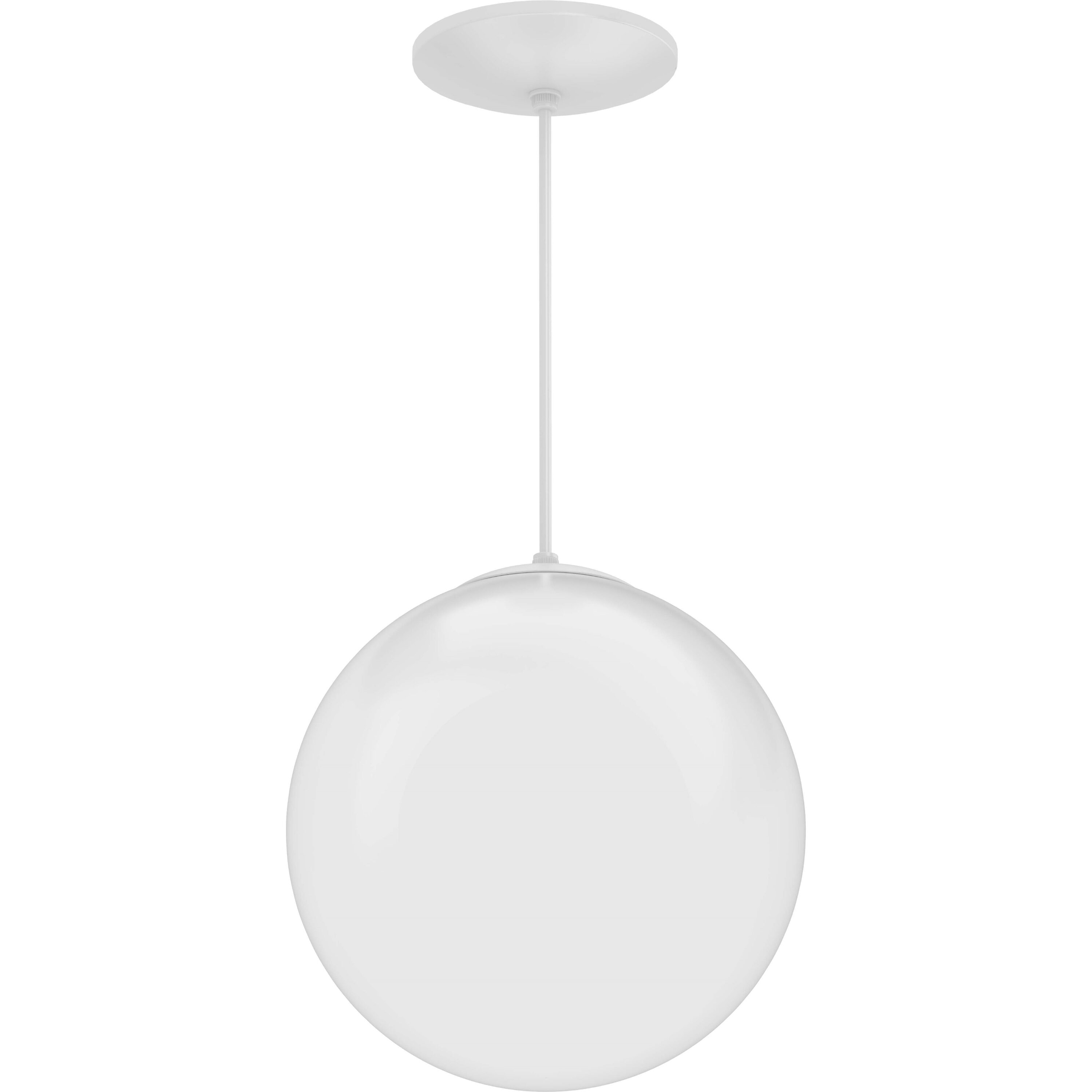 White Opal Glass Globe Pendant Light with Adjustable Cord