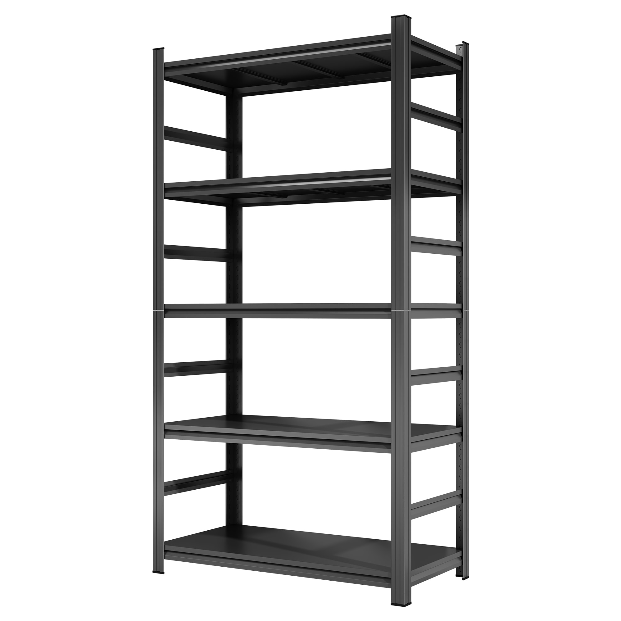 LETILY 47-in W x 23.6-in D x 87-in H 5 -Tier Heavy Duty Black Metal Utility Shelving Unit