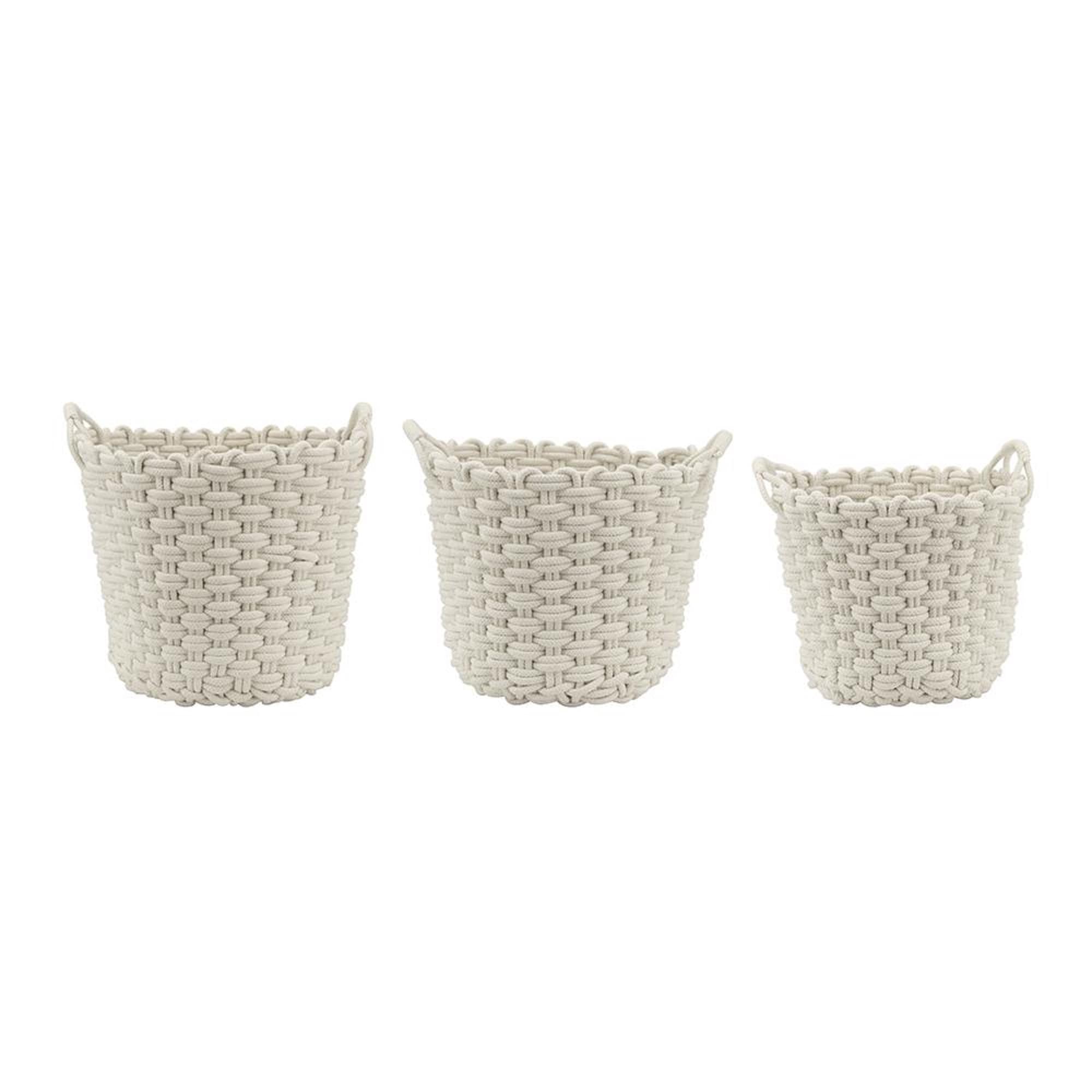 A&B Home 23620-3 3-Pack (15-in W x 15-in H x 47.2-in D) White Polyester Basket