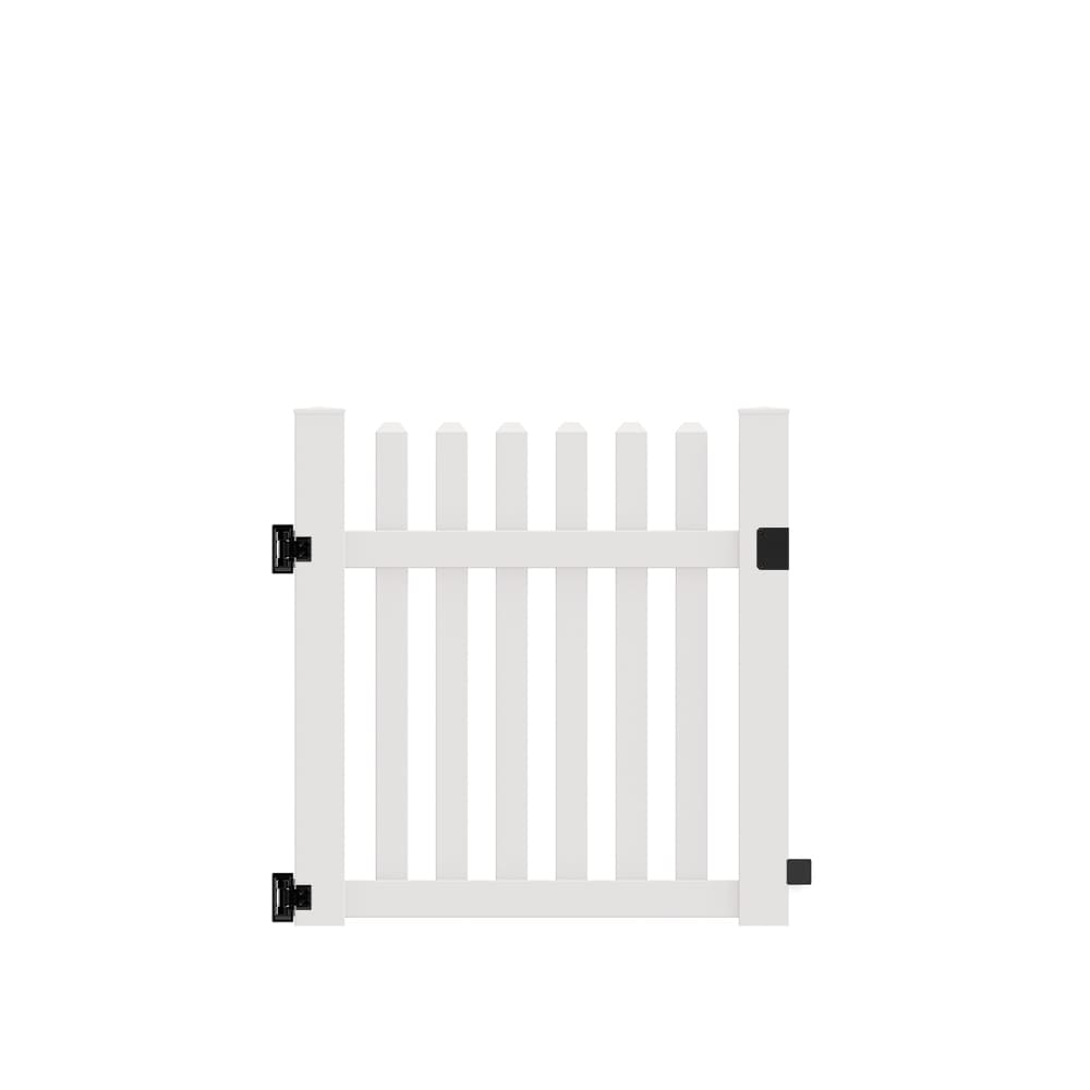 Freedom Coventry 4-ft H x 4-ft W White Vinyl Fence Gate Kit in the Vinyl Fencing department at Lowes